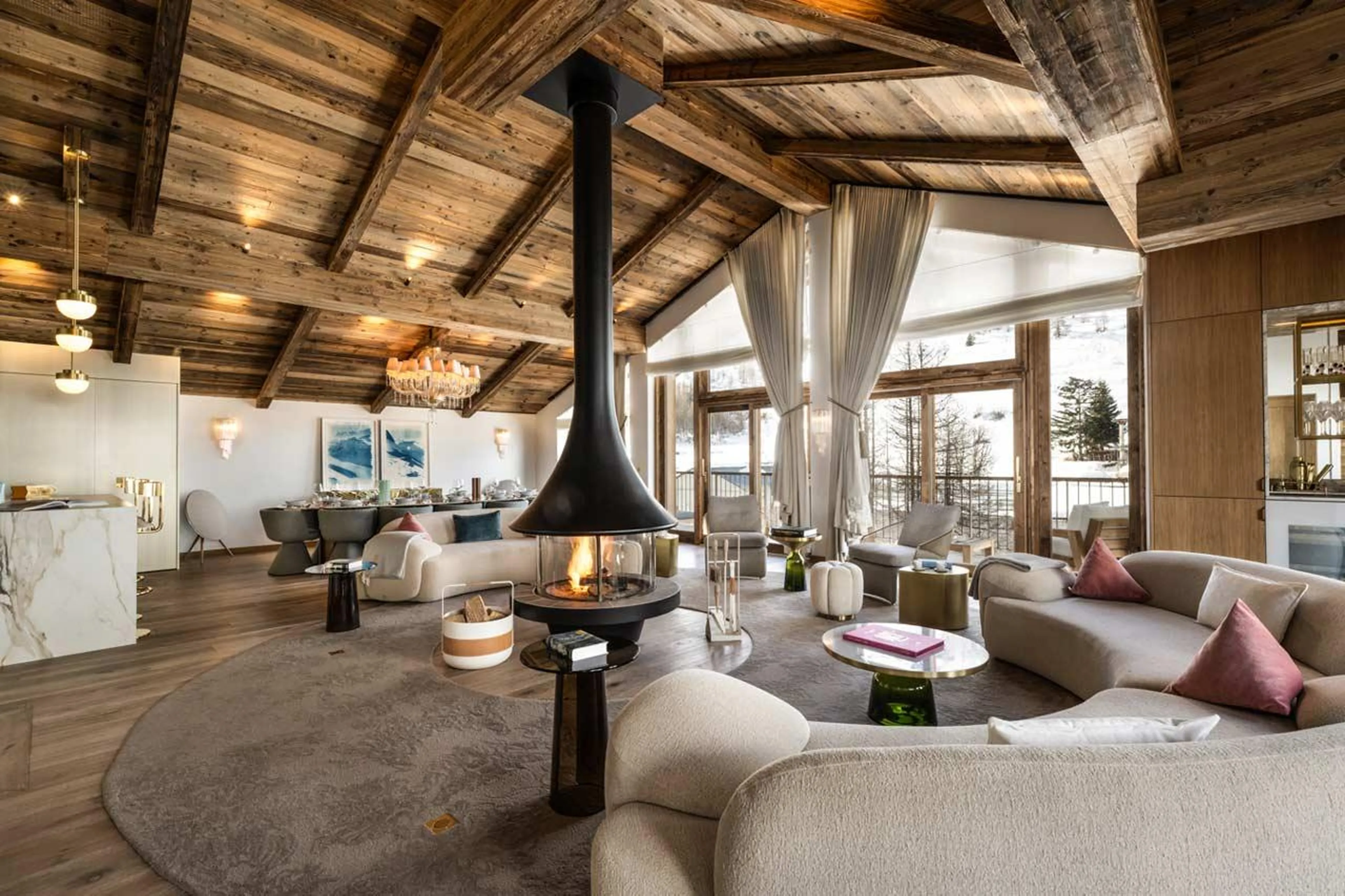 Living area at Silverstone Lodge 5 in Val d'Isere