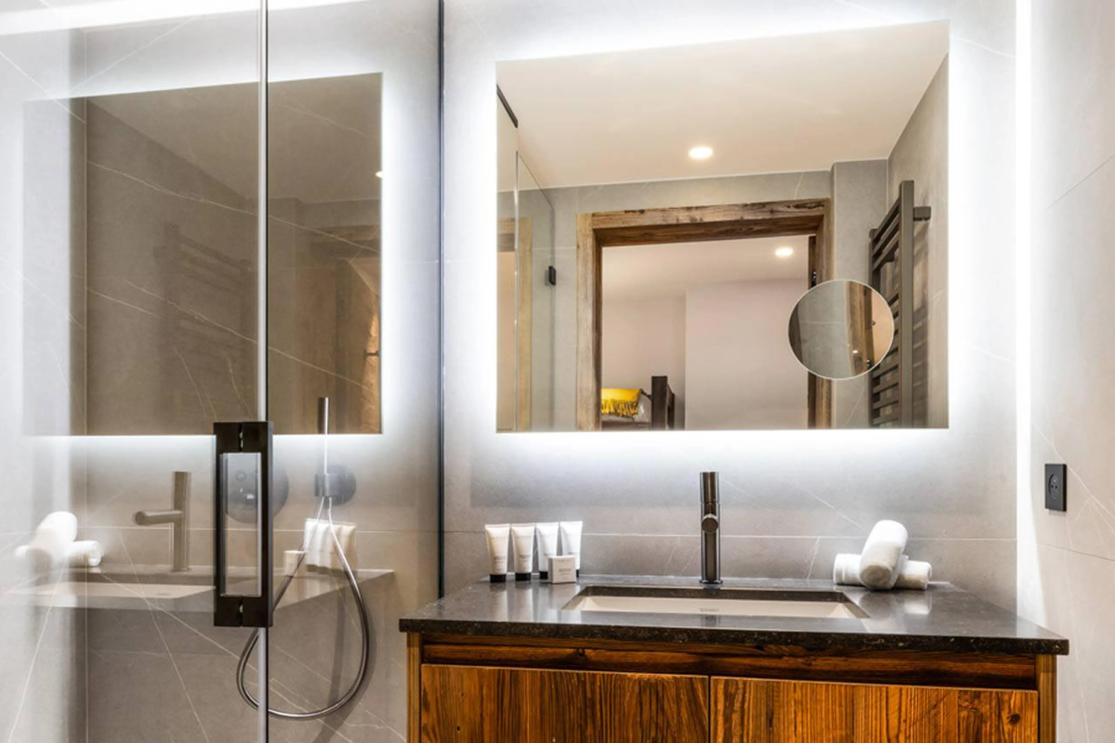 En-suite shower room five at Silverstone Lodge 1 in Val d'Isere