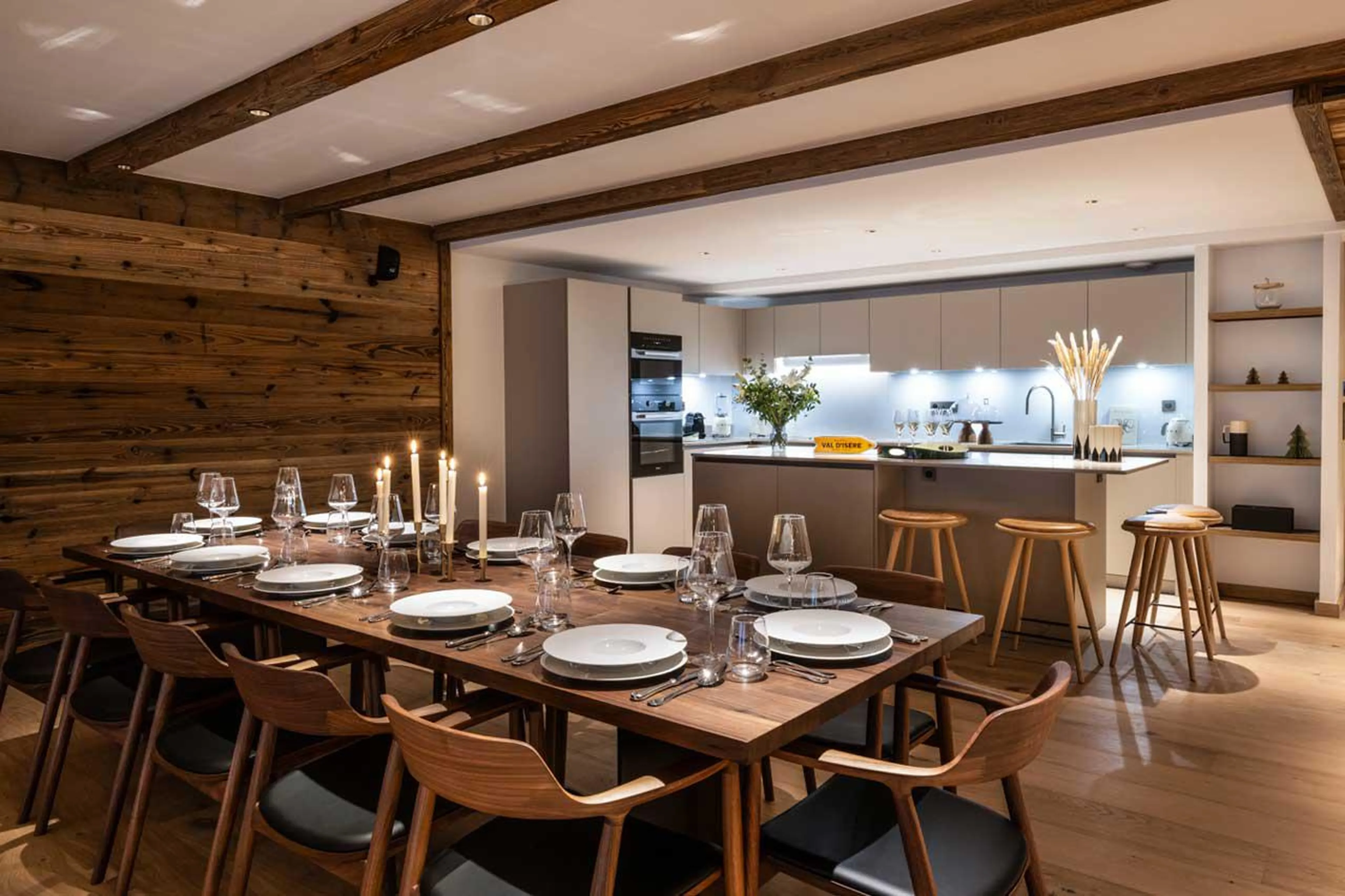 Dining table with space for 12 guests at Silverstone Lodge 2 in Val d'Isere