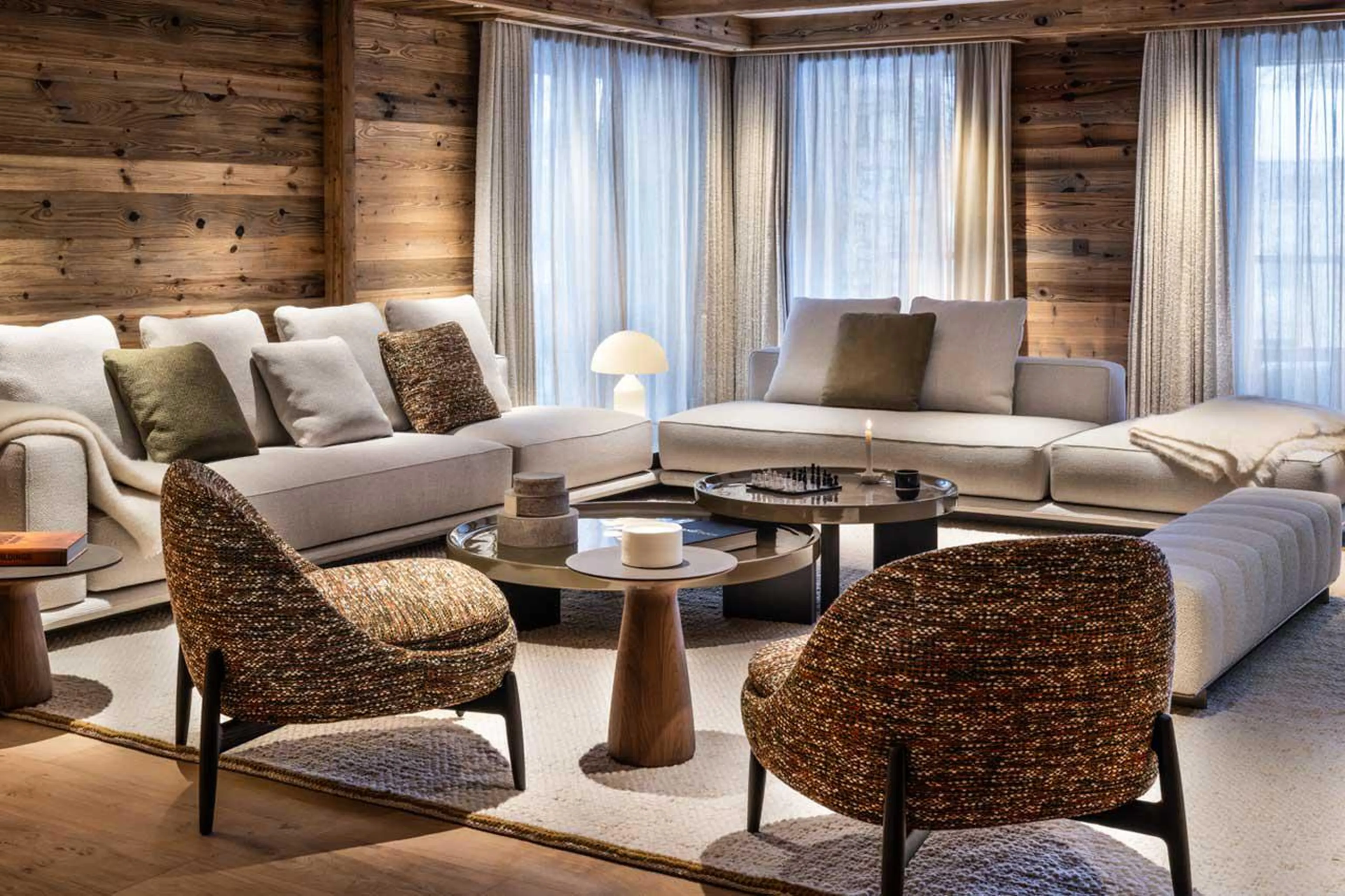 Comfortable seating in living area at Silverstone Lodge 2 in Val d'Isere