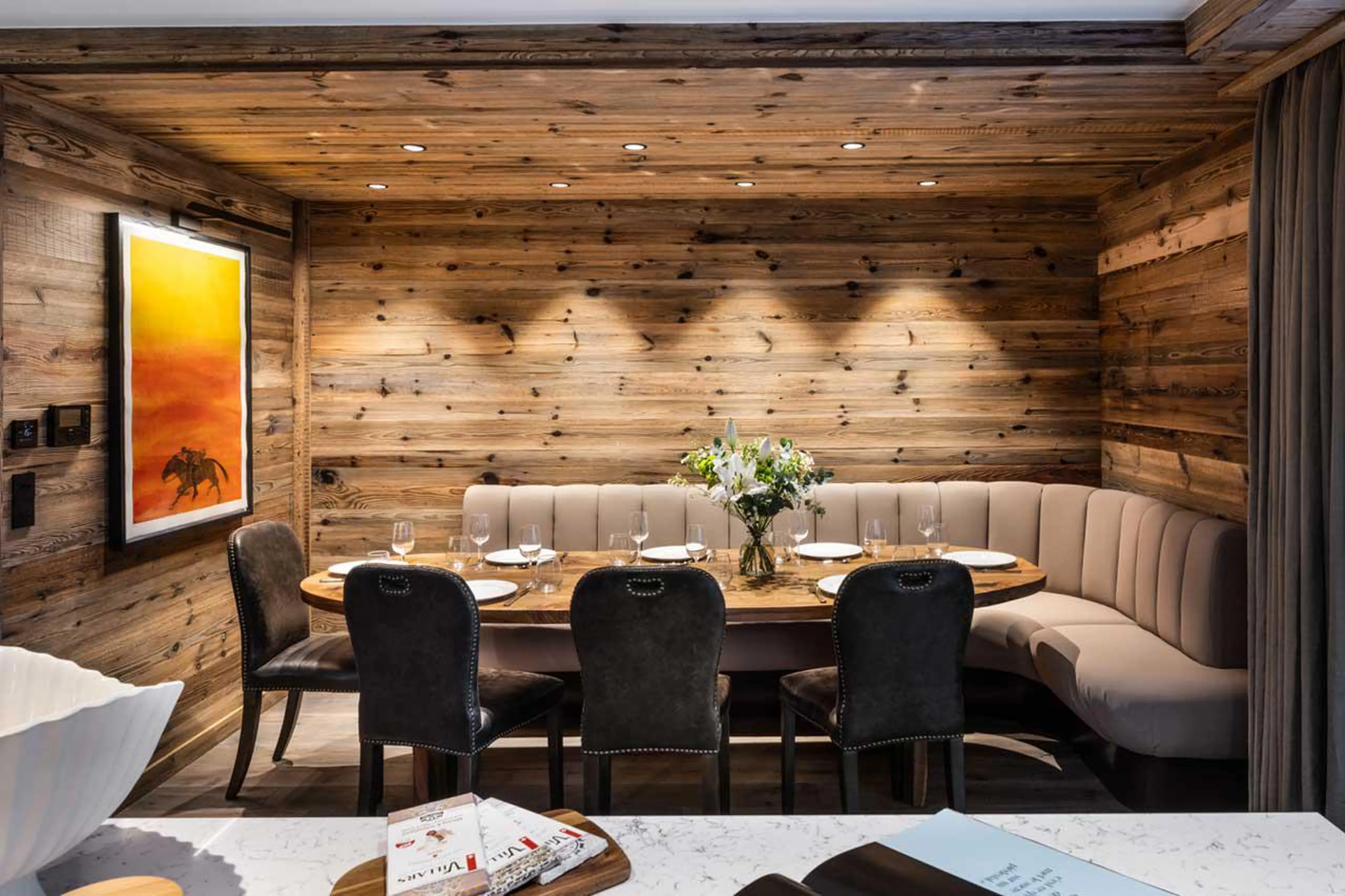 Dining table at Silverstone Lodge 6 in Val d'Isere