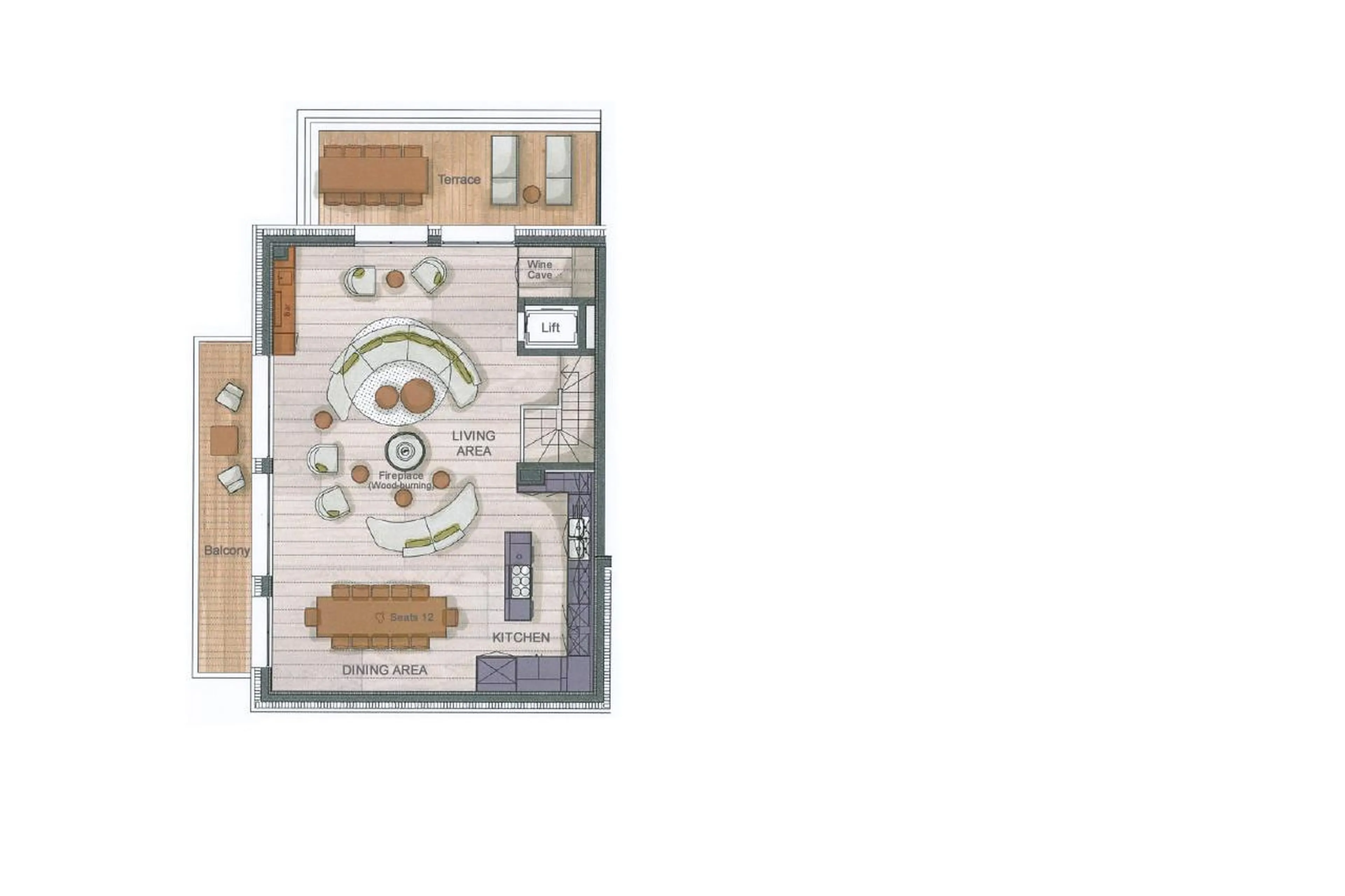 Level 4 floor plan of Silverstone Lodge Penthouse 5 in Val d'Isere