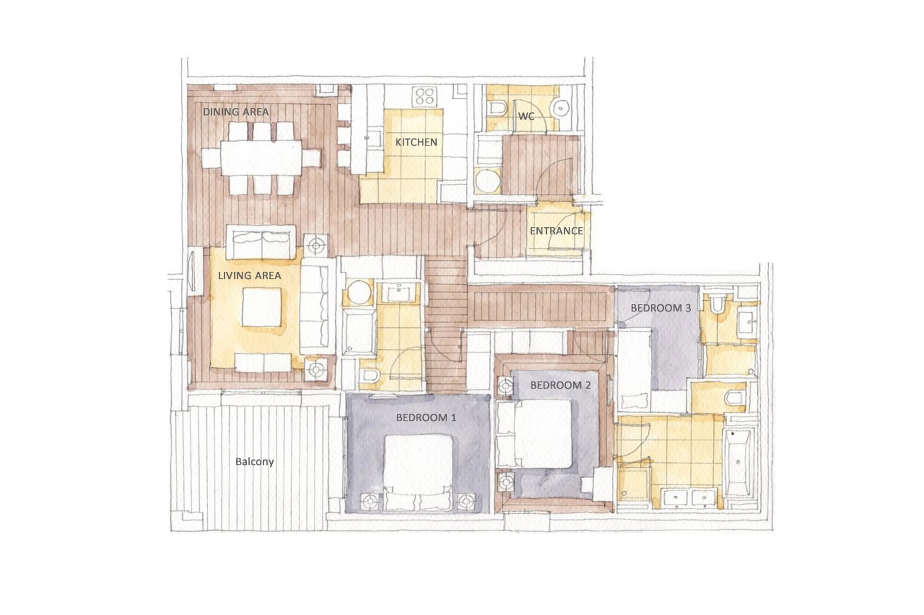 Floor plan at Apartment Six Senses 3 in Courchevel 1850