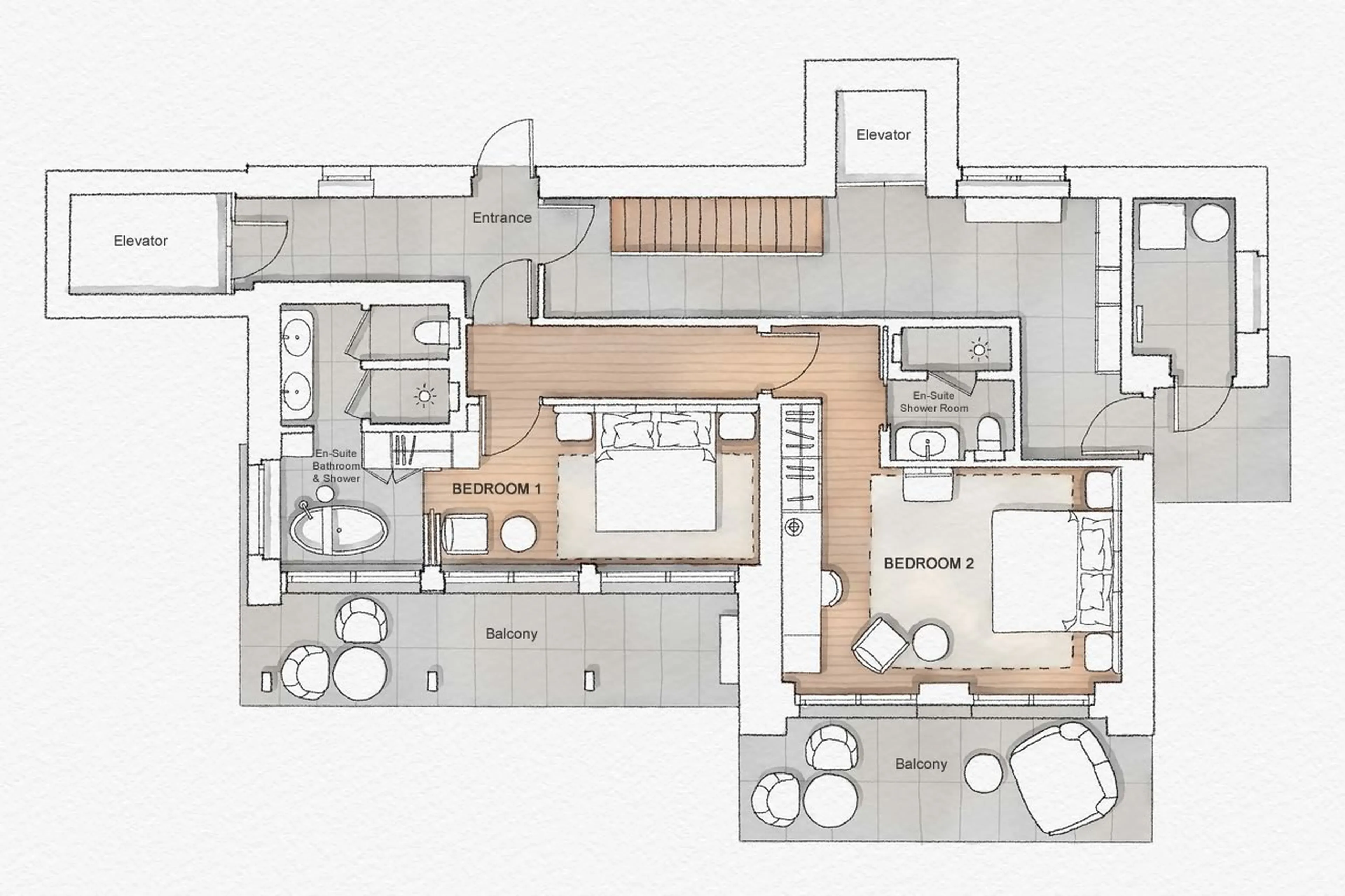 Level 0 floor plan of Six Senses Chalet in Crans Montana