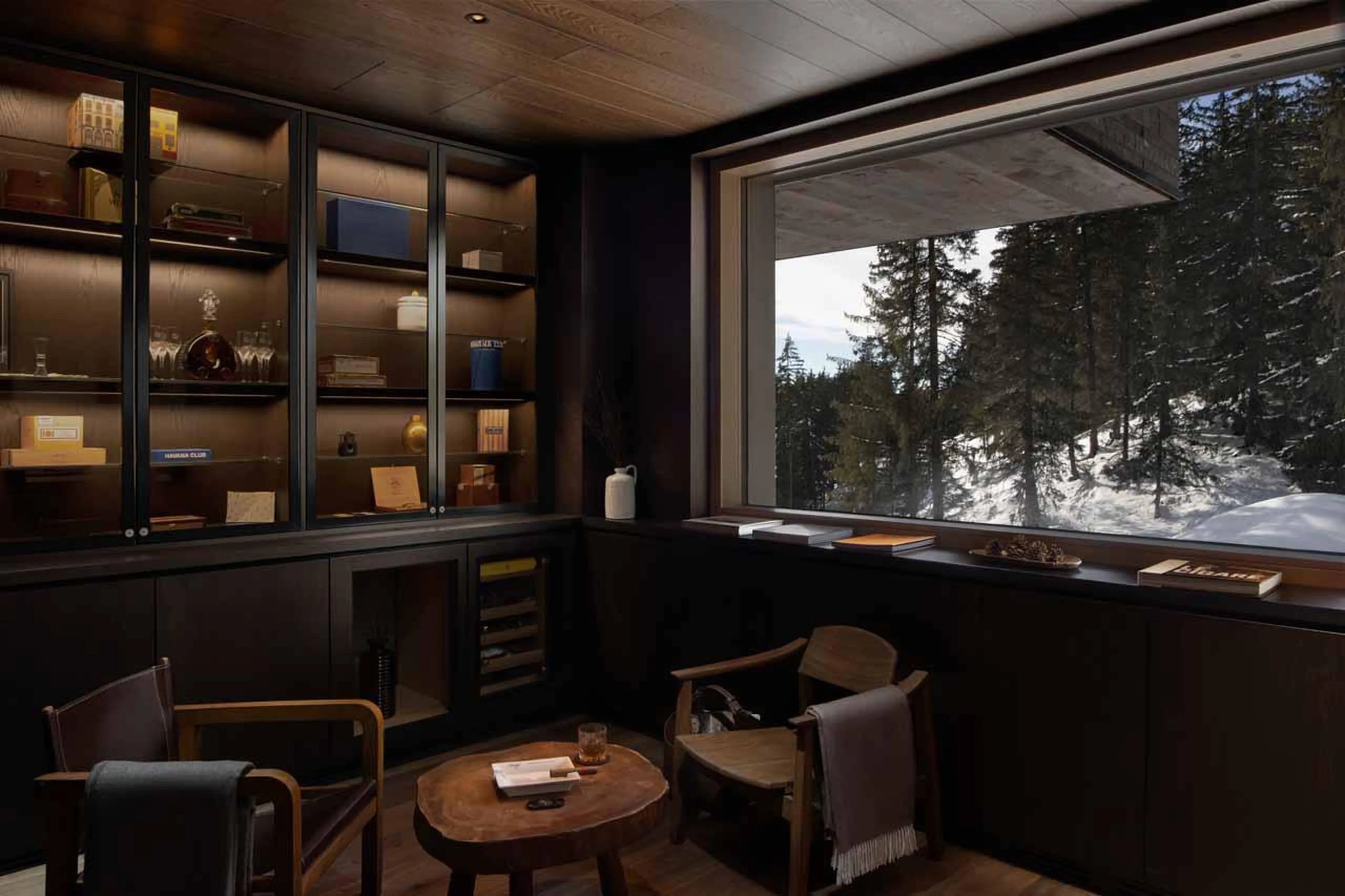 Cigar lounge at Six Senses Crans Montana