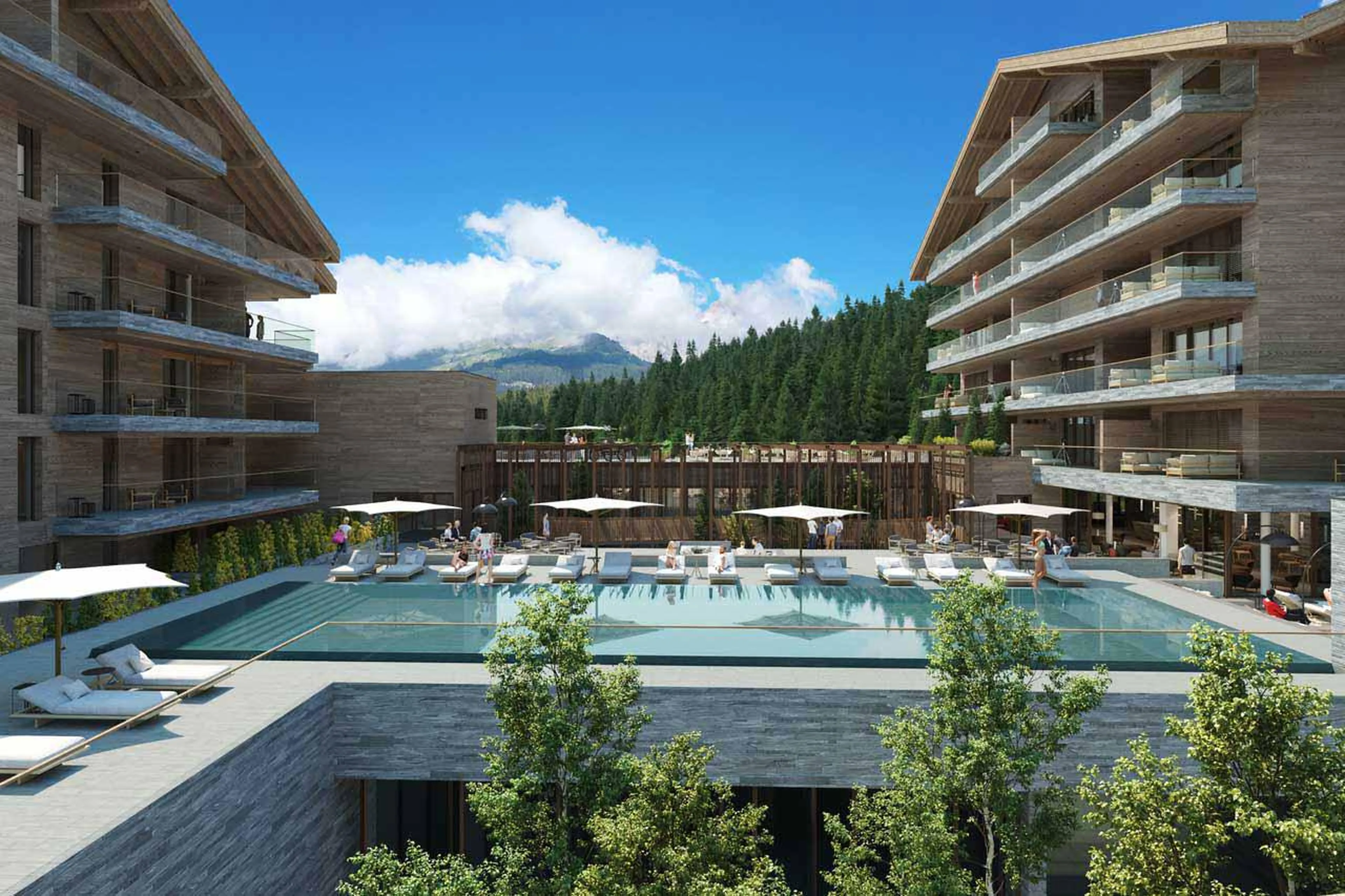 Outdoor pool at Six Senses Crans Montana