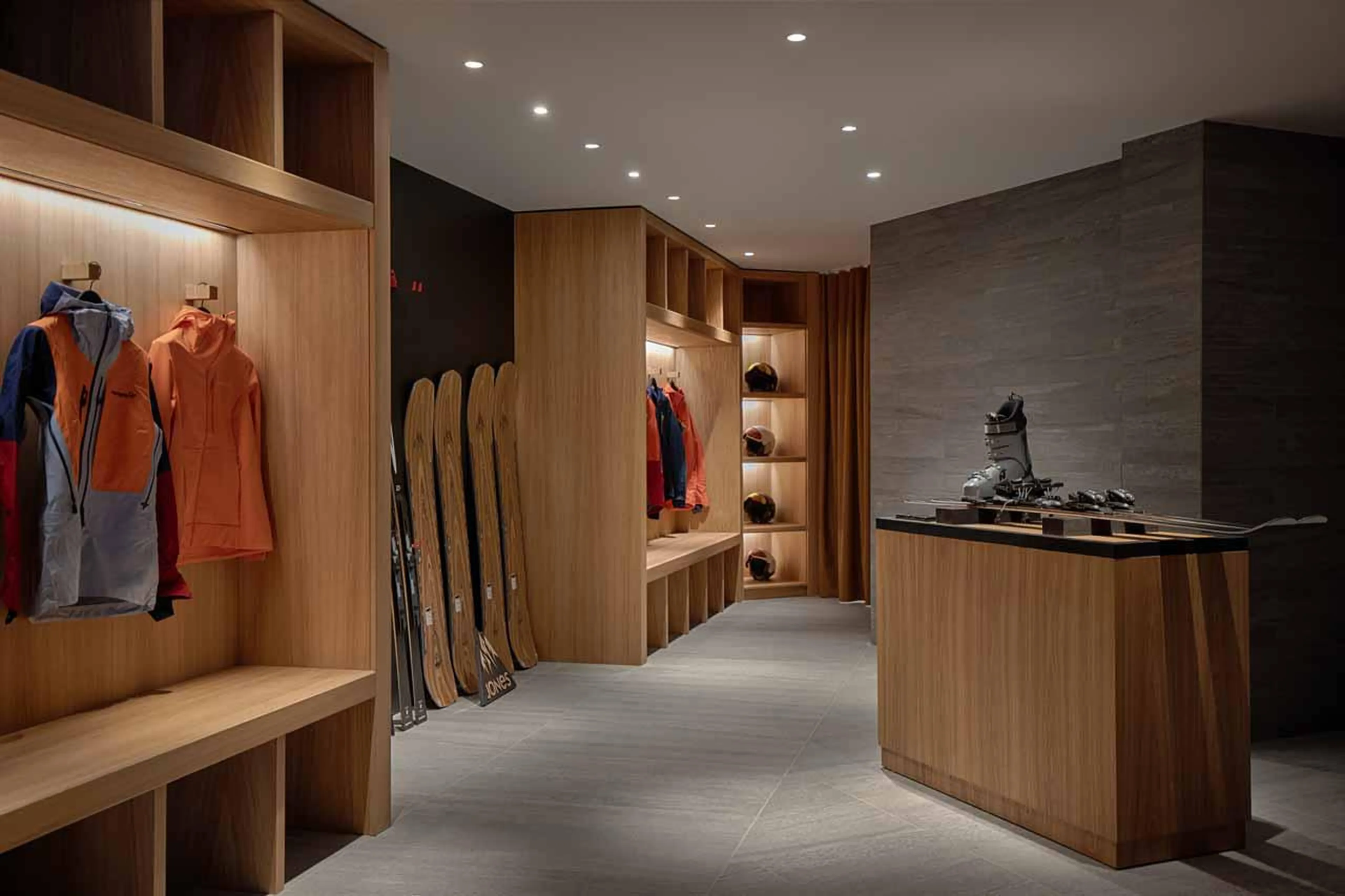 Ski room at Six Senses Crans Montana