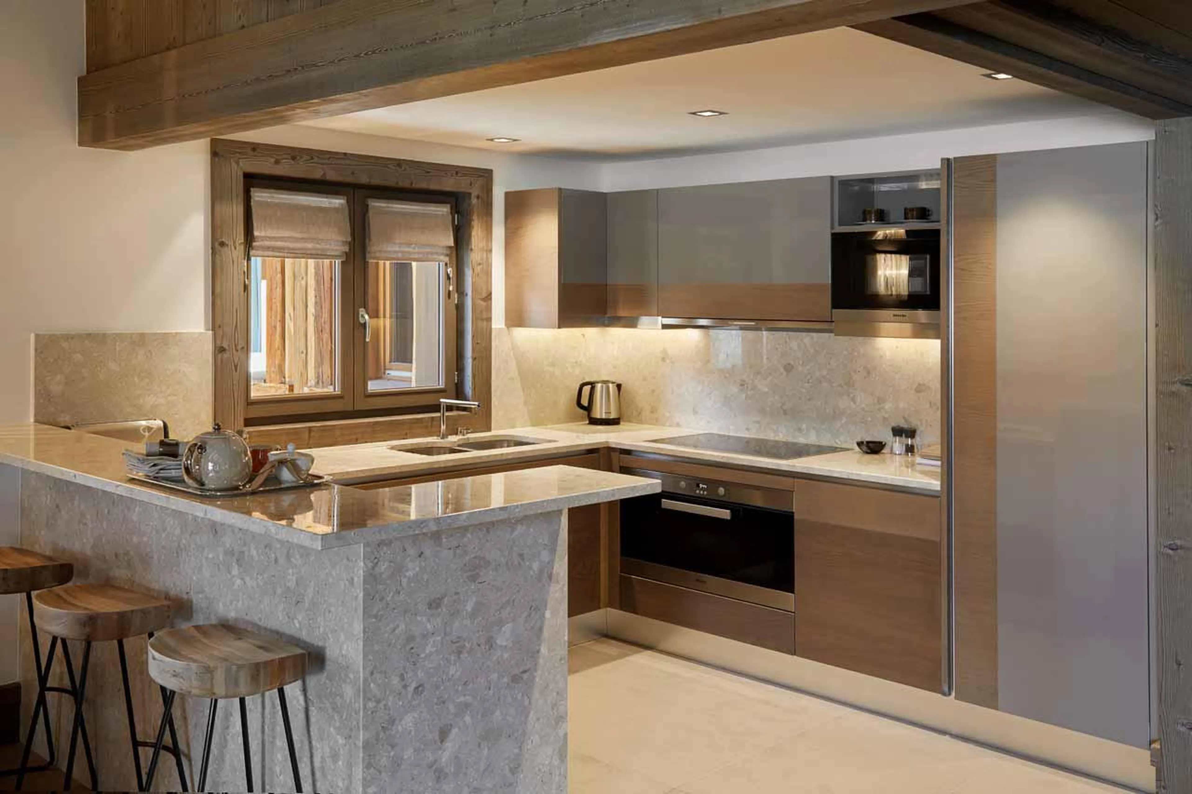 Kitchen at Six Senses Five-Bedroom Prestige Penthouse in Courchevel 1850