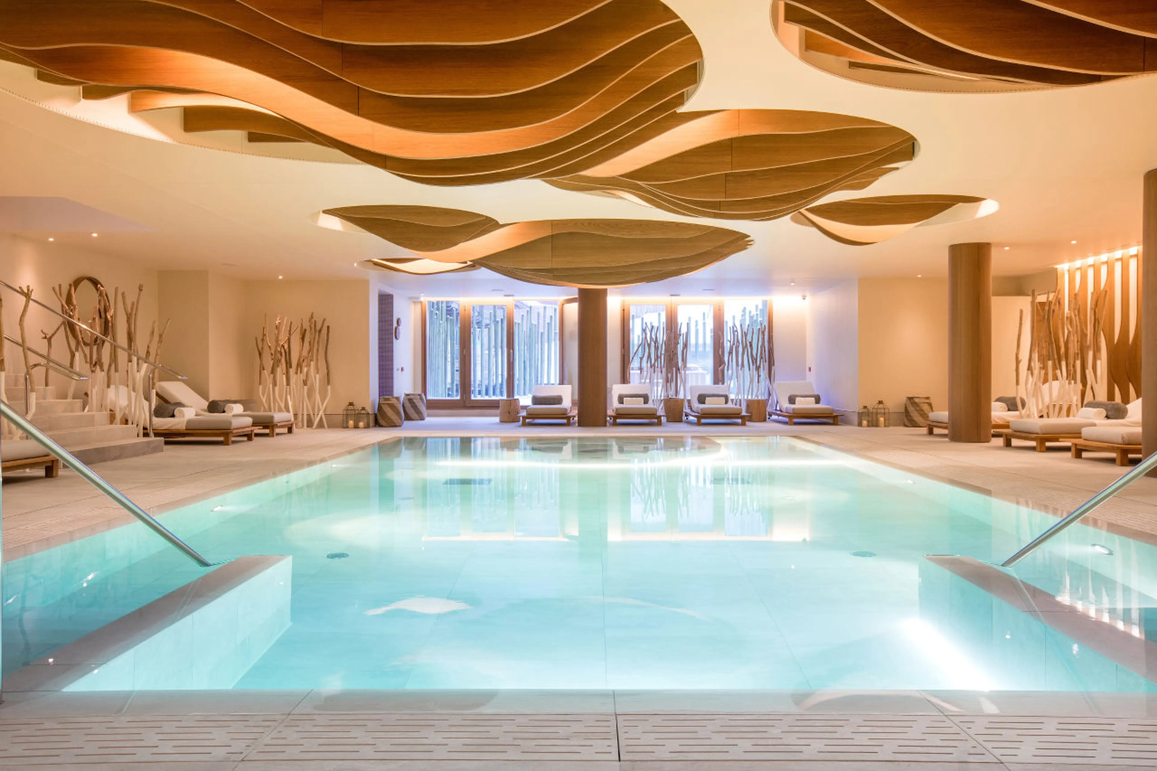 Indoor pool at Six Senses spa in Courchevel 1850