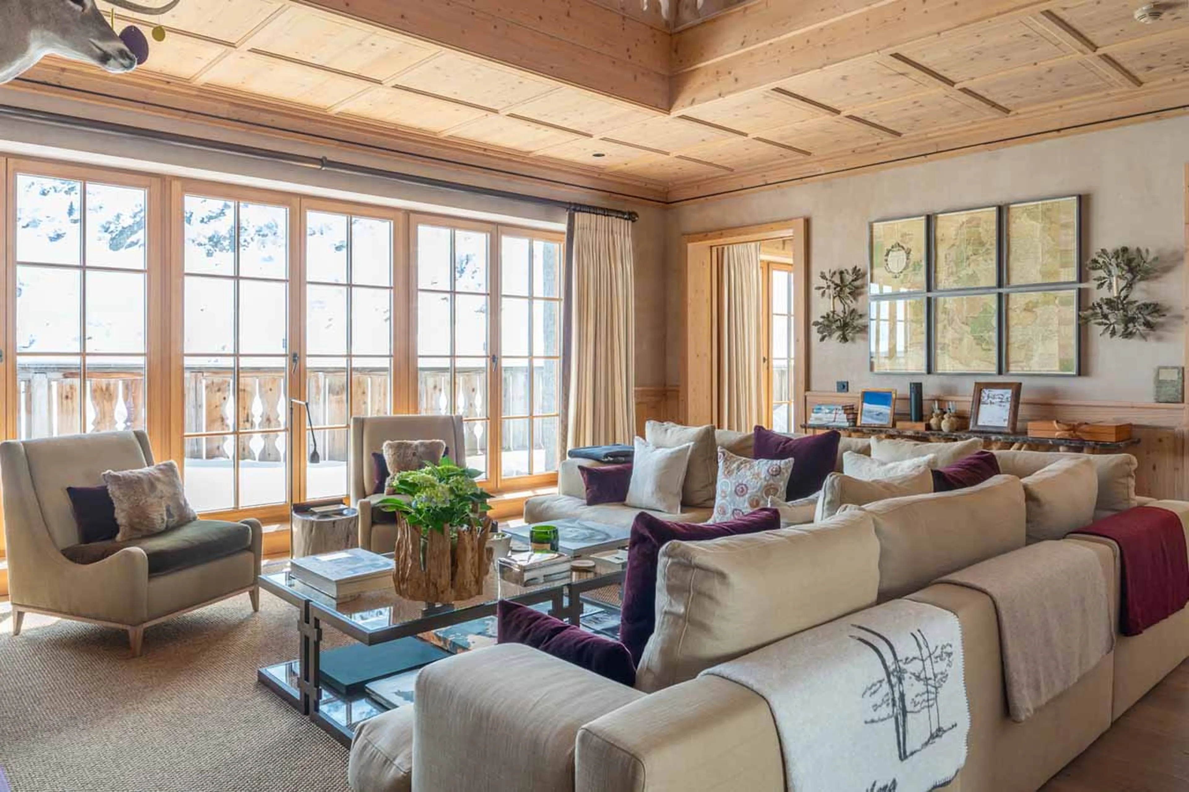 Open plan living room at Skyfall Penthouse in St Christoph