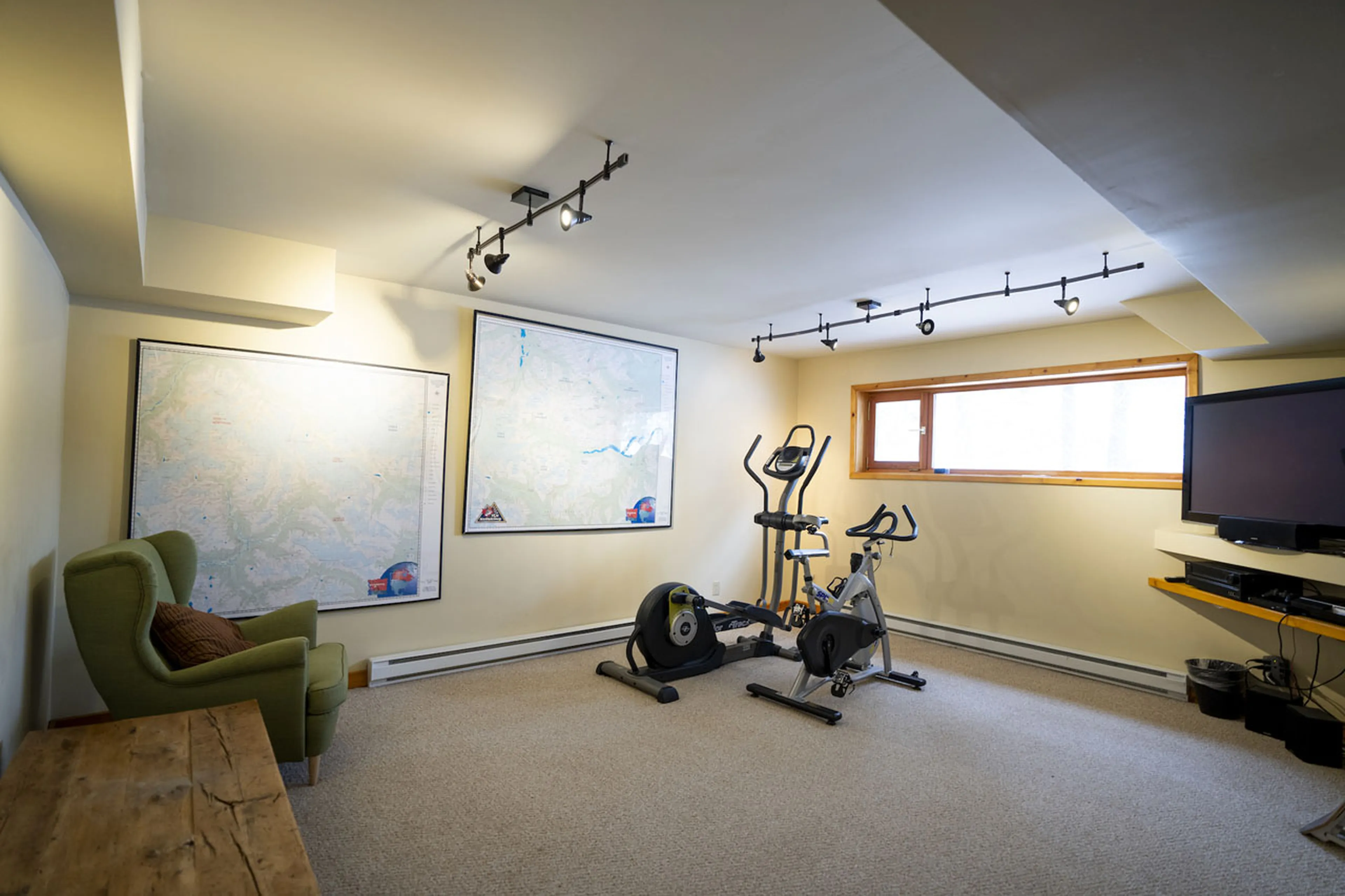 Fitness area at Spirit Bear Lodge in South Chilcotin, British Columbia