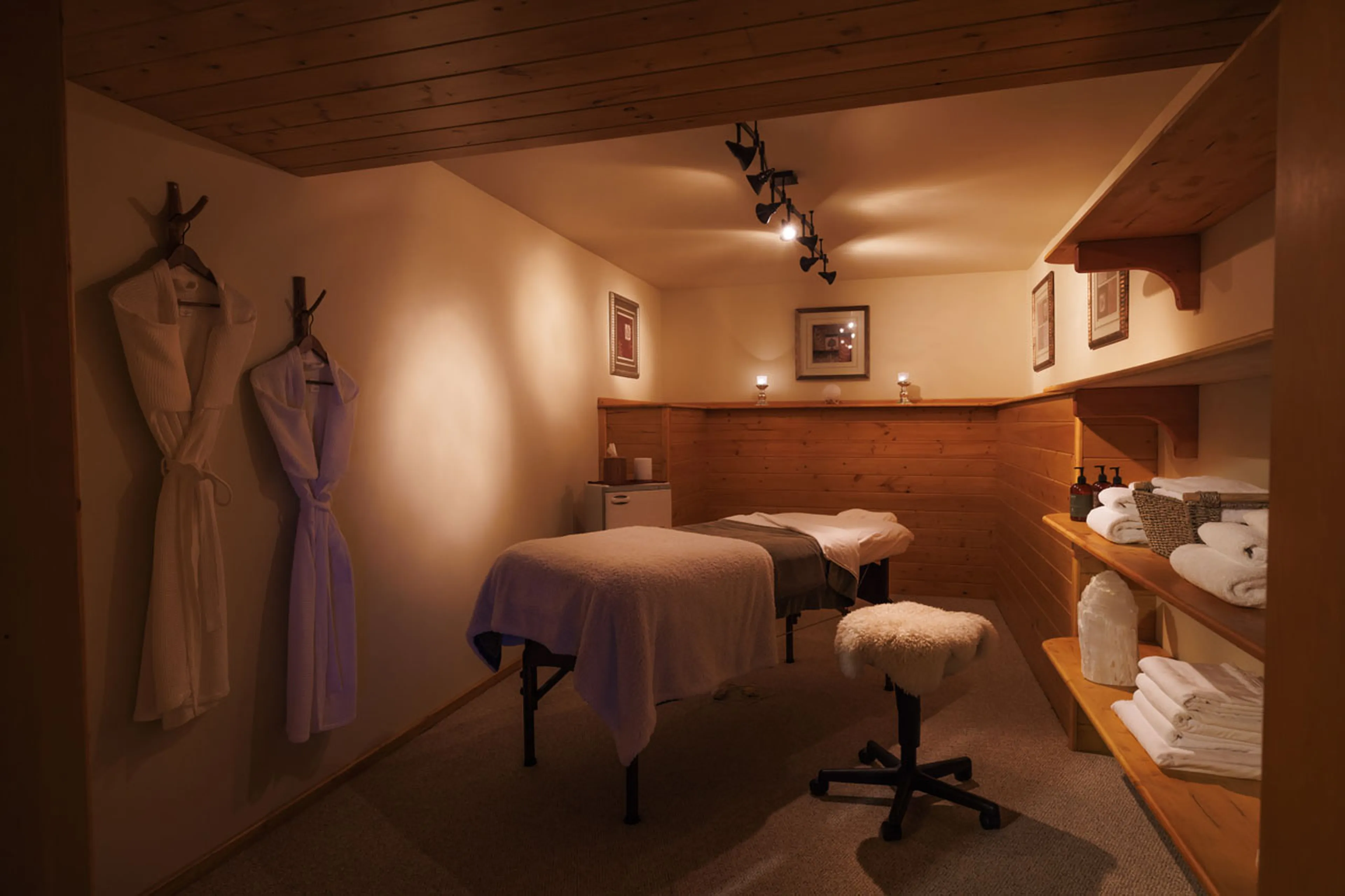 Massage room at Spirit Bear Lodge in South Chilcotin, British Columbia