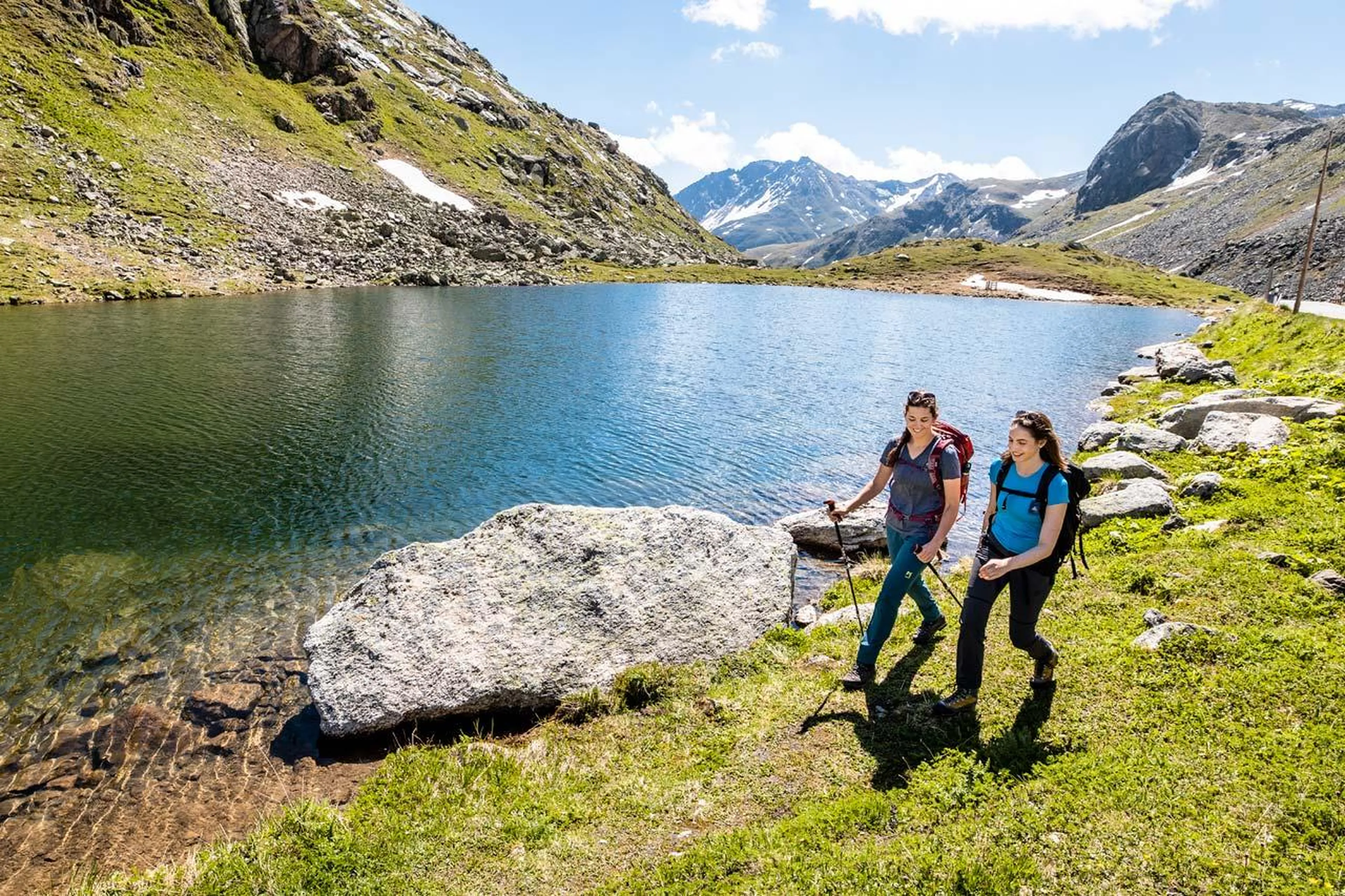Hiking trail in Davos in summer