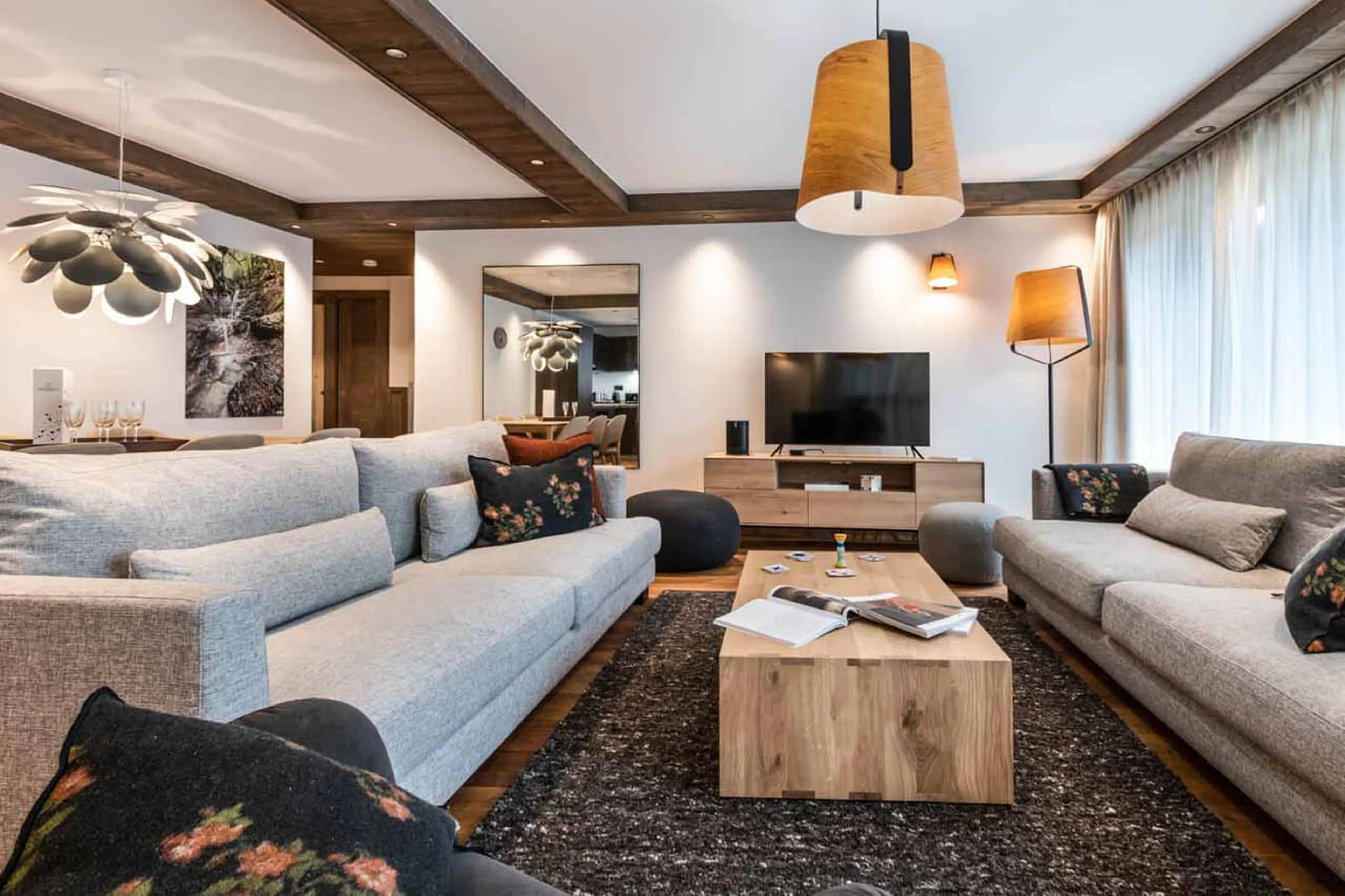 Living area at Sundance Penthouse 504 in Courchevel 1650