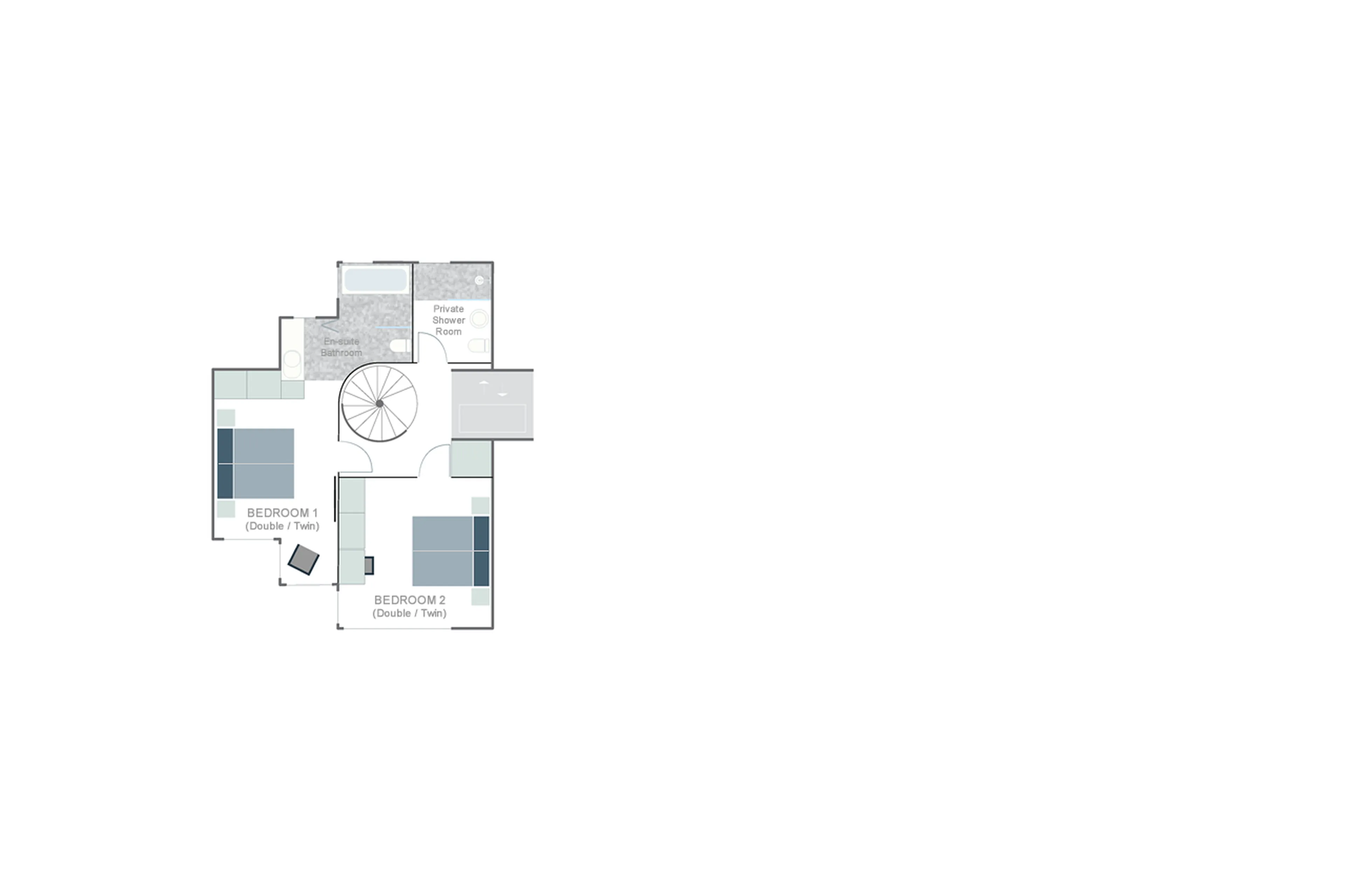 Level 1 floor plan of Tete Blanche Lodge in Zermatt
