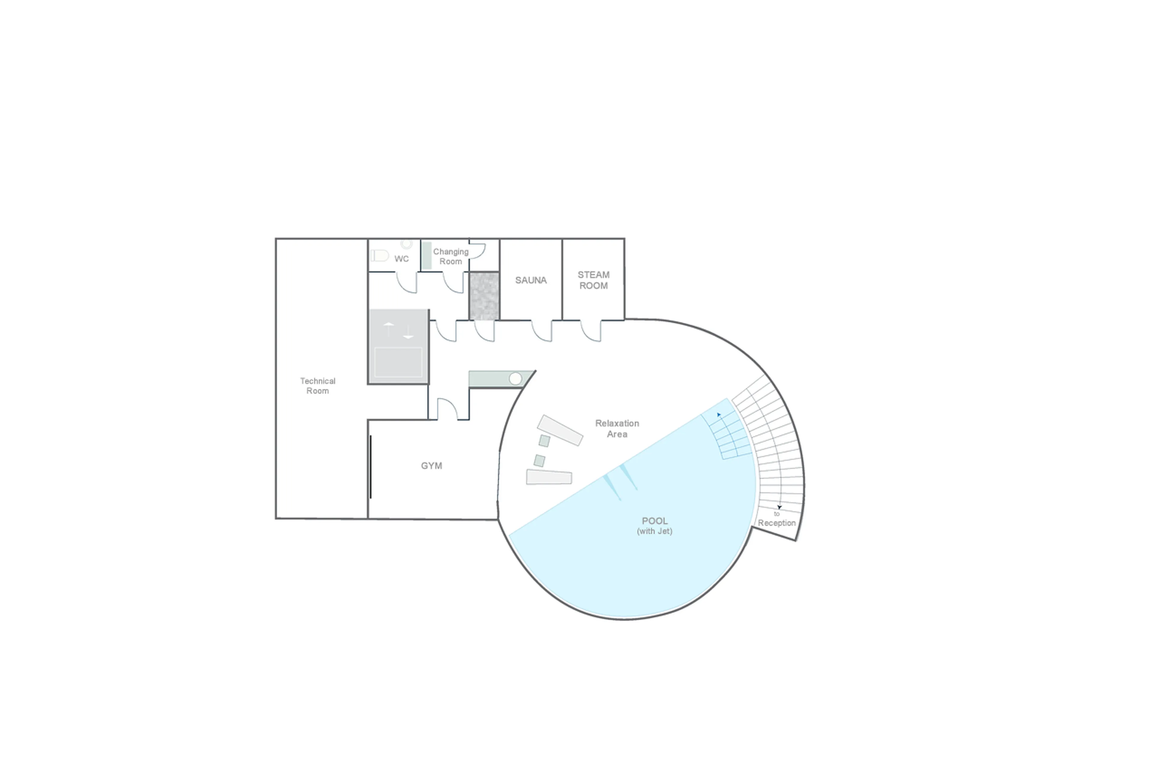 Level -1 floor plan of Tete Blanche Lodge in Zermatt