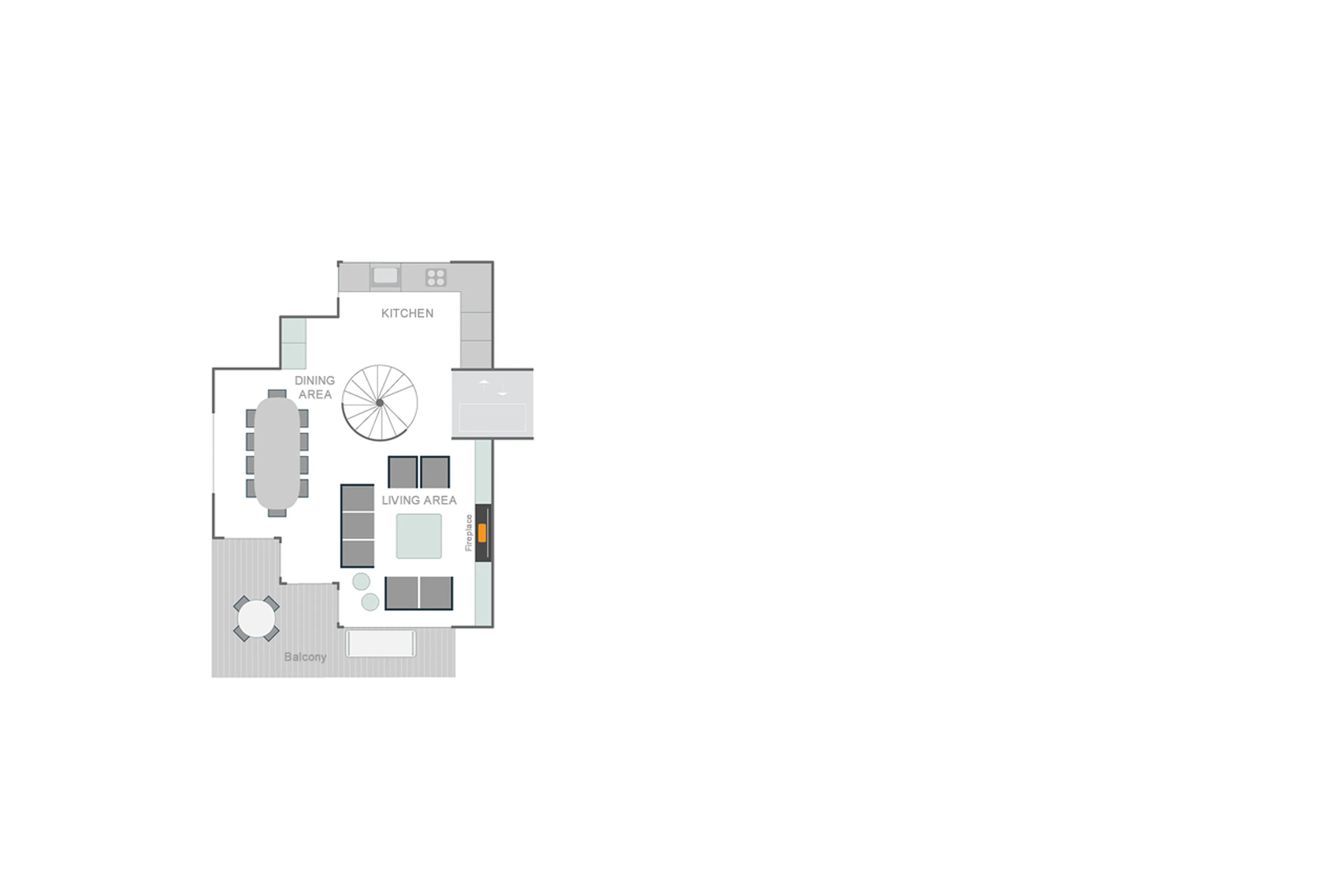 Level 2 floor plan of Tete Blanche Lodge in Zermatt
