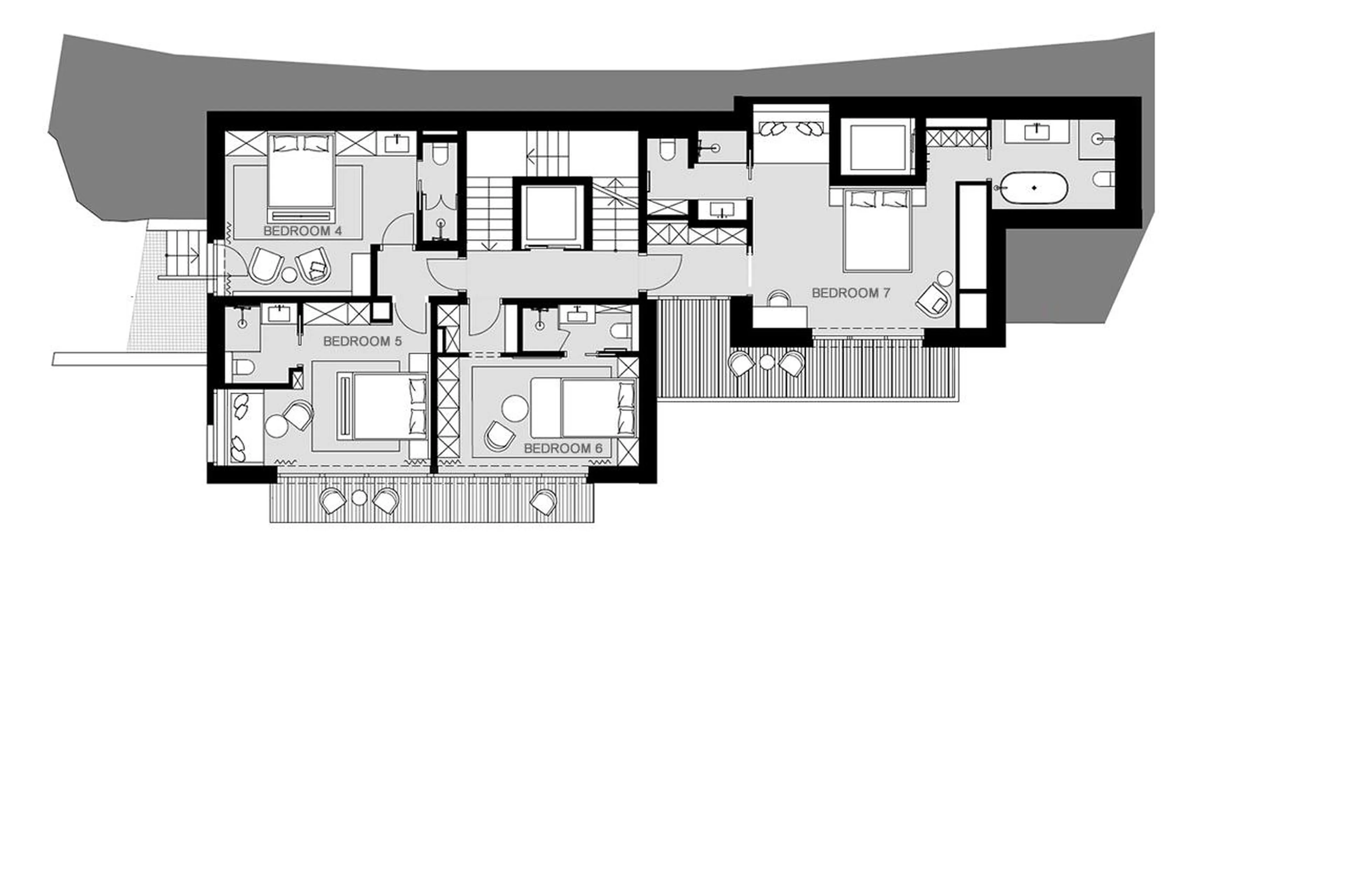Level 1 floor plan of The Barn in Lech