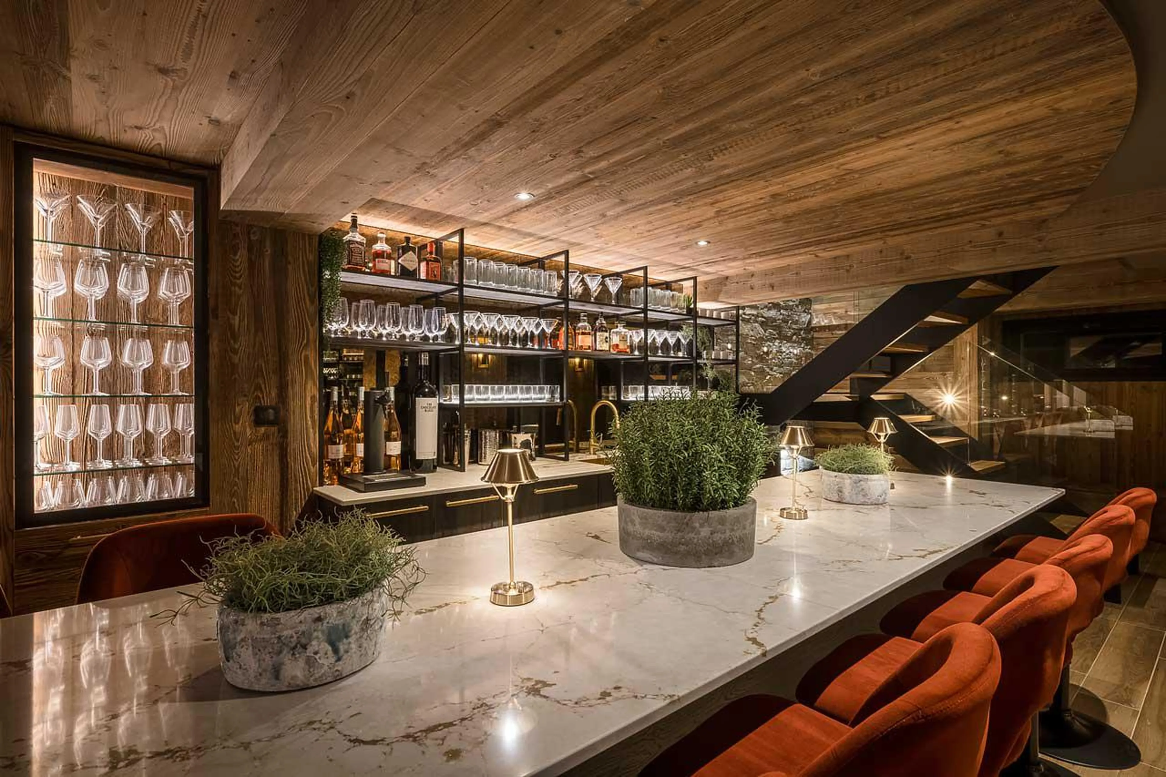 Bar area at The Bungo in Morzine