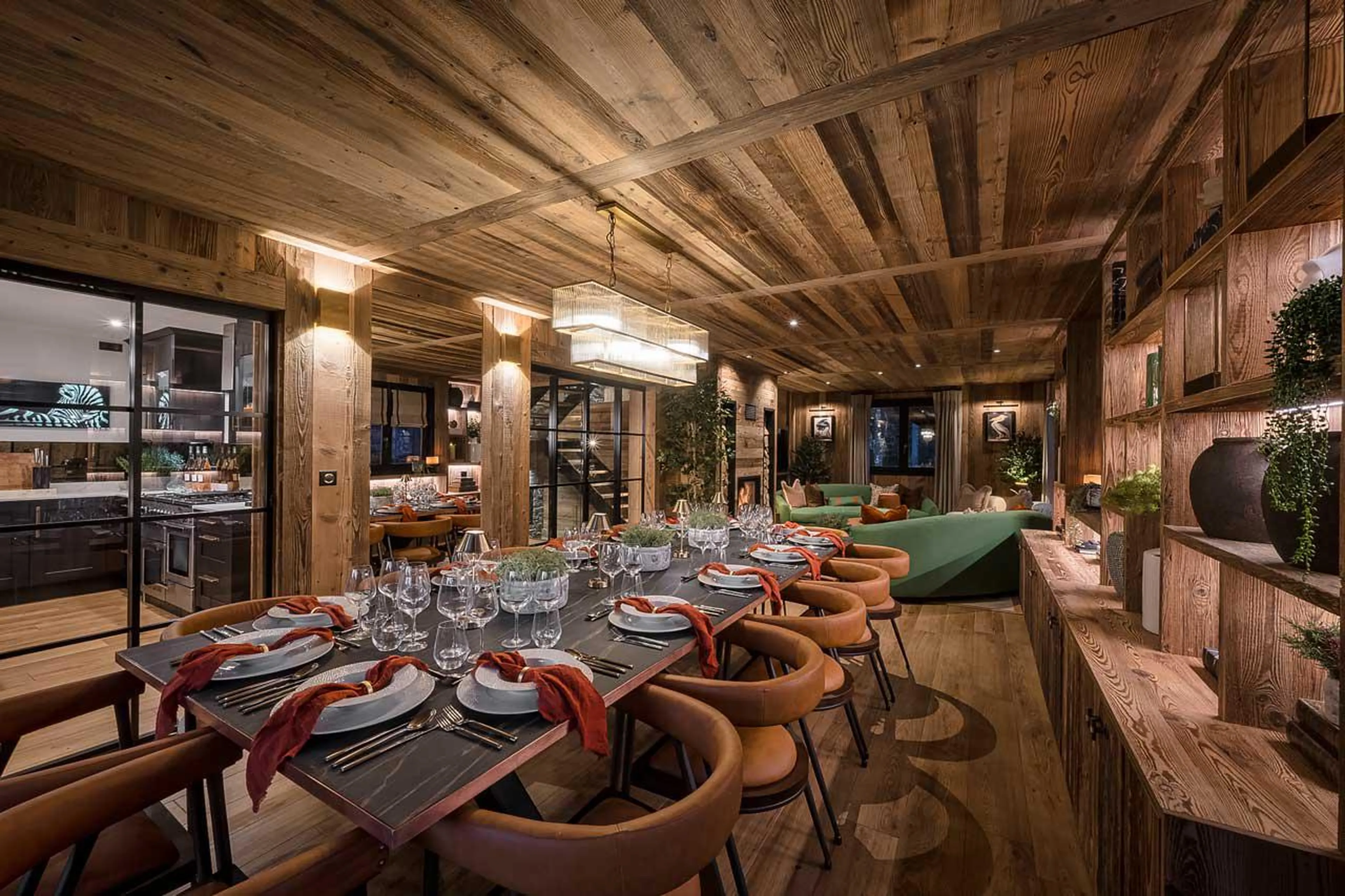 Dining table at The Bungo in Morzine