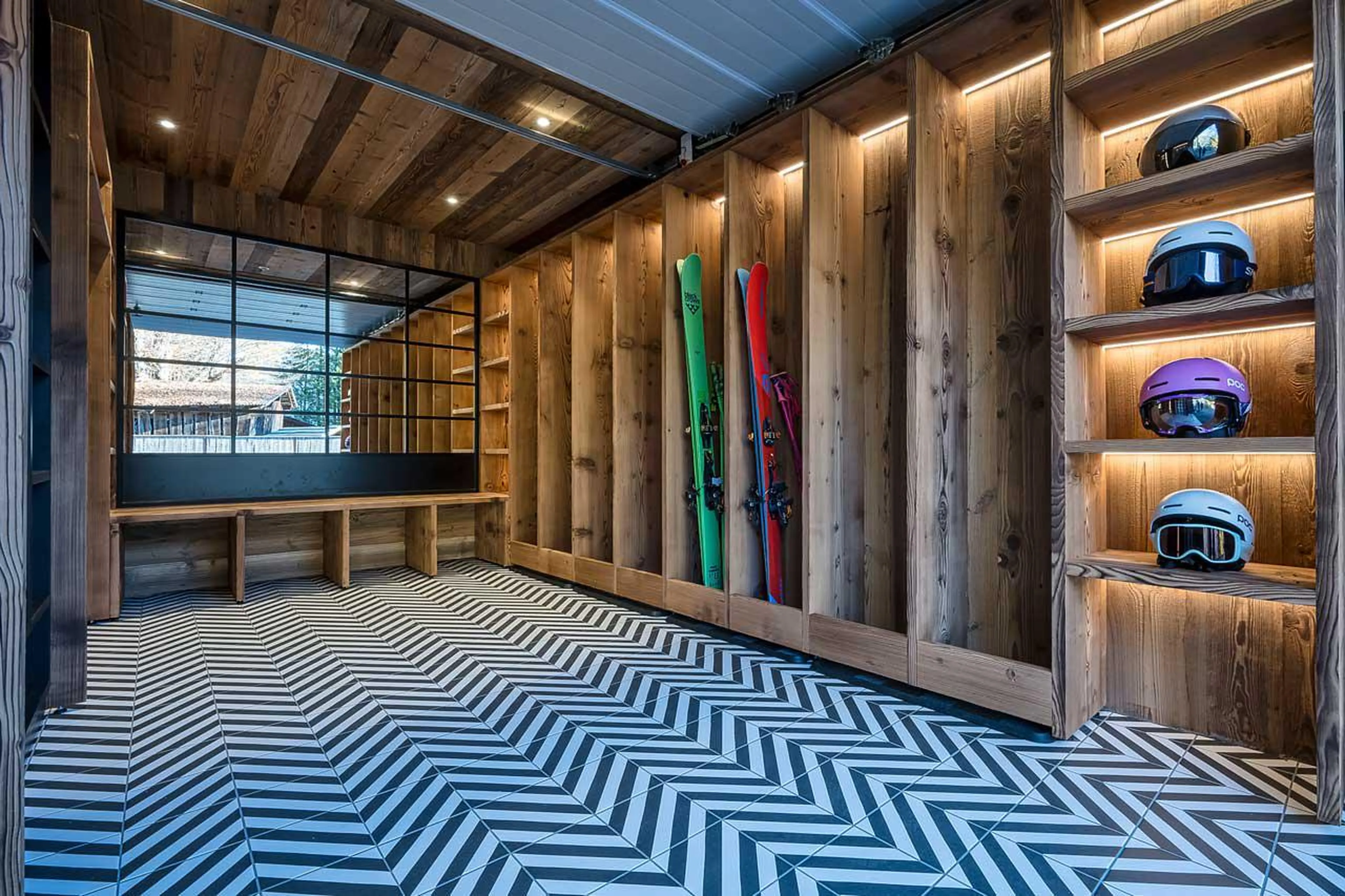 Ski room at The Bungo in Morzine