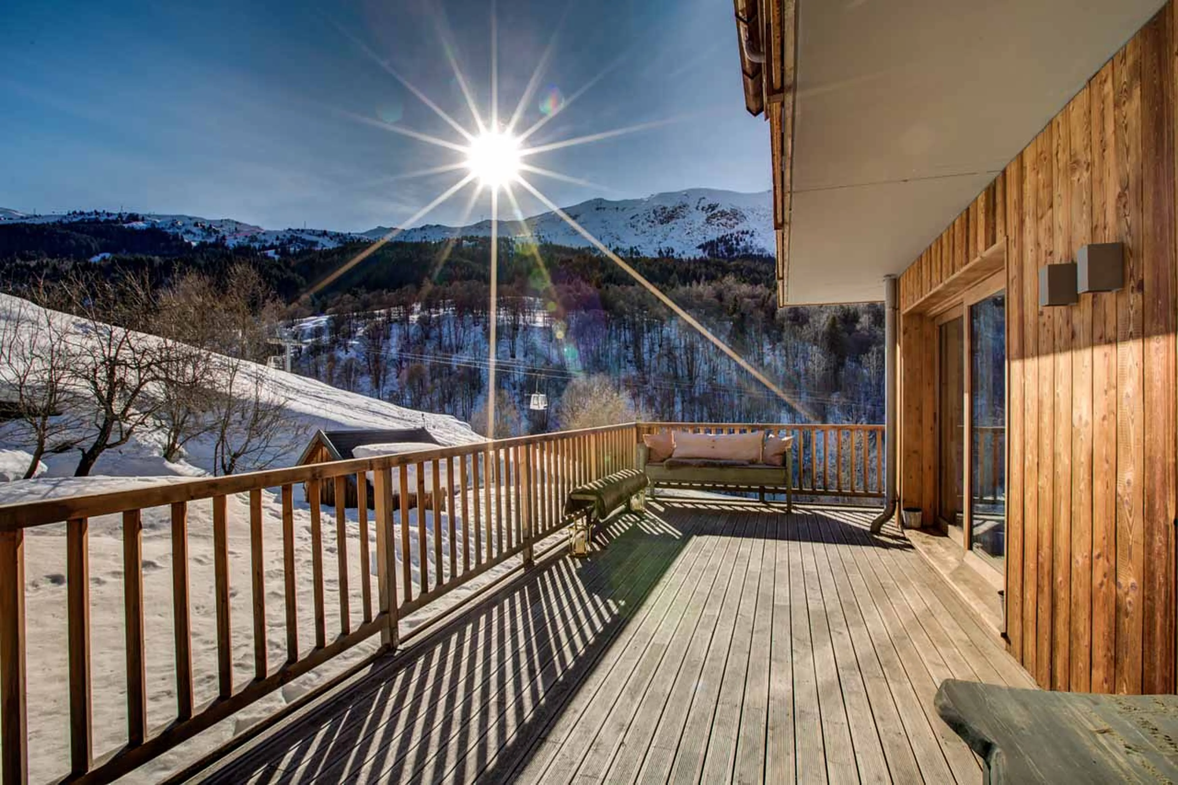 Terrace of The Lightbowne in Meribel