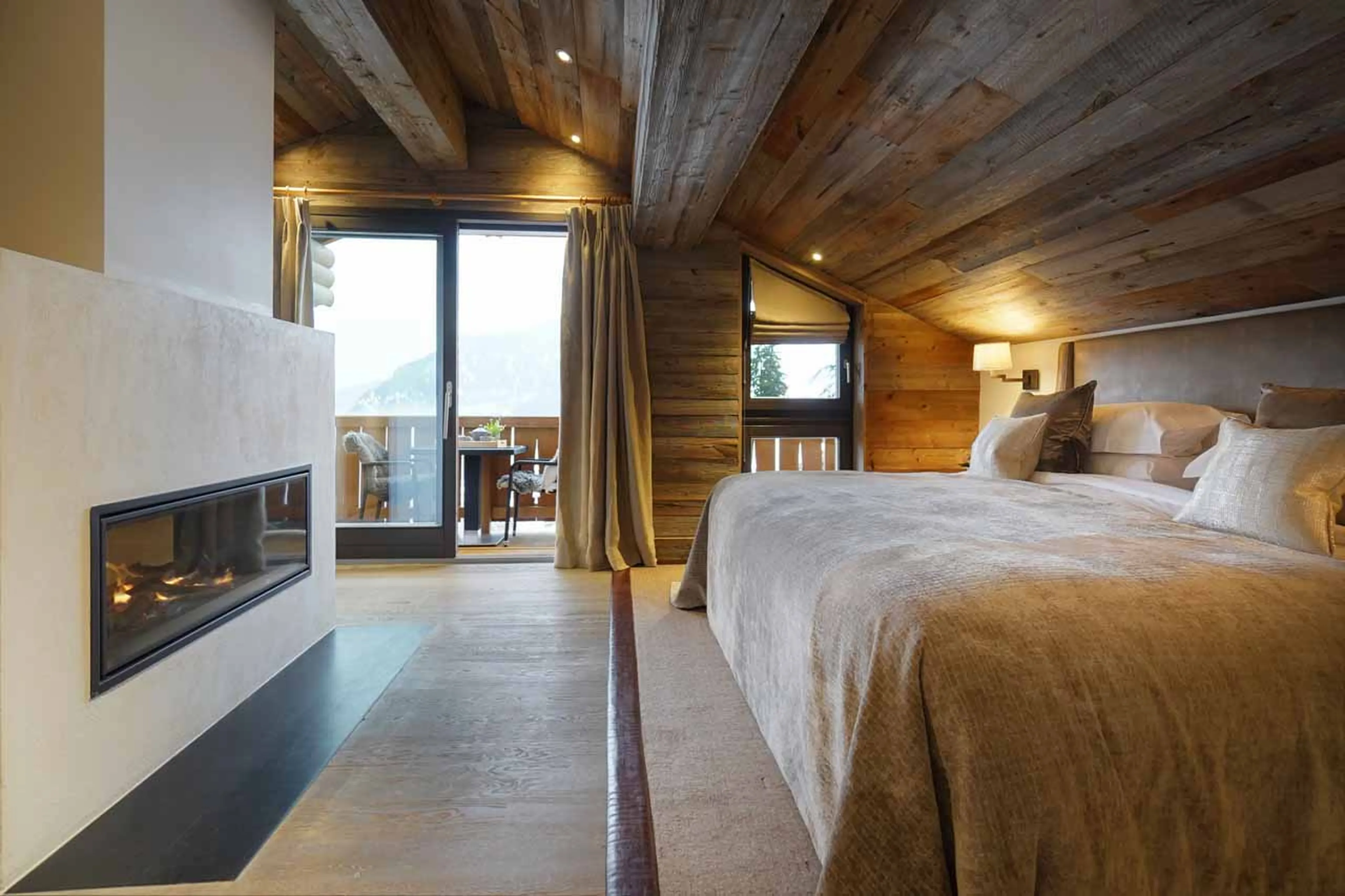 Master bedroom at The Lodge in Verbier