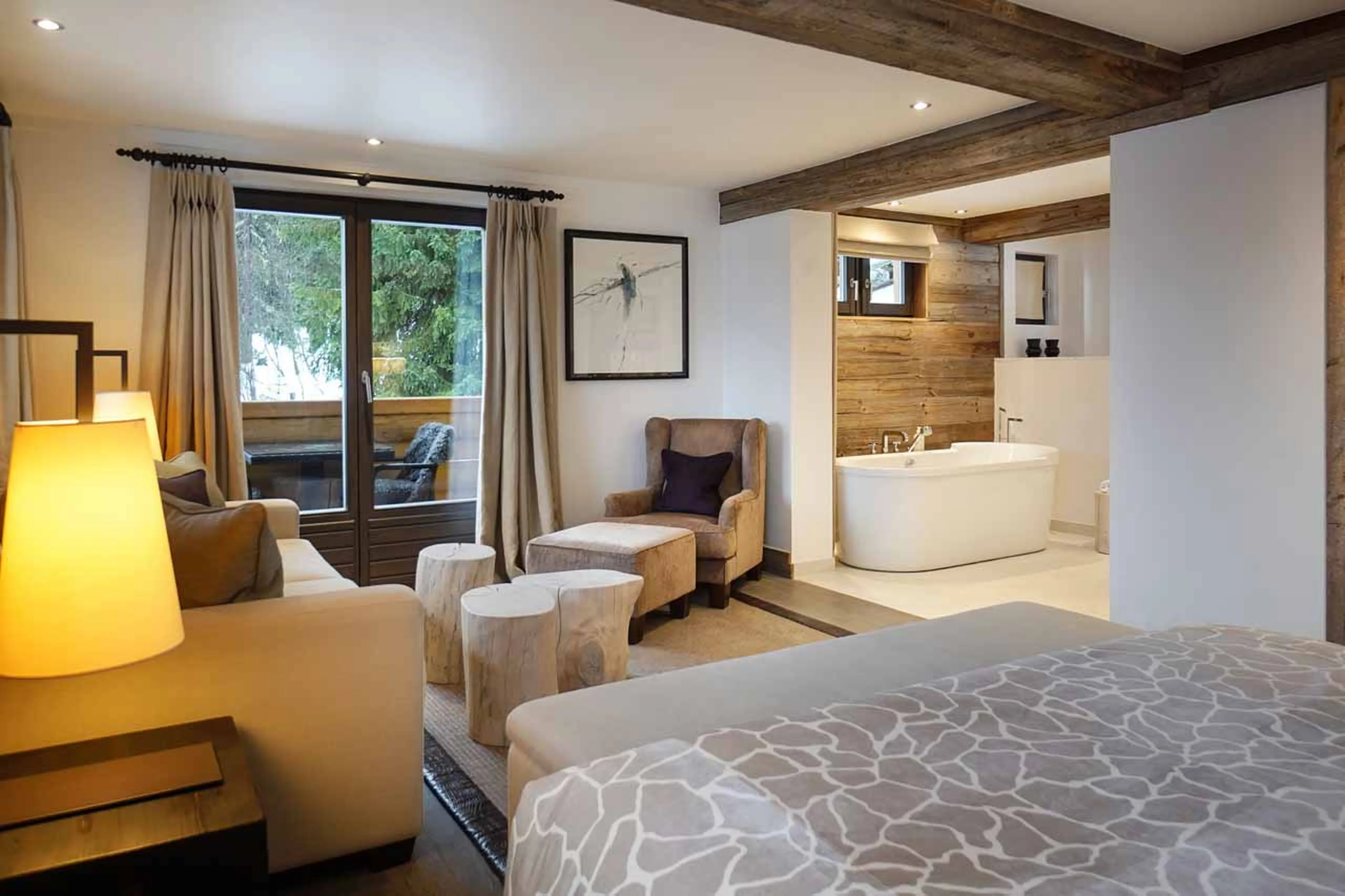 Dressing area in double bedroom in he Lodge in Verbier