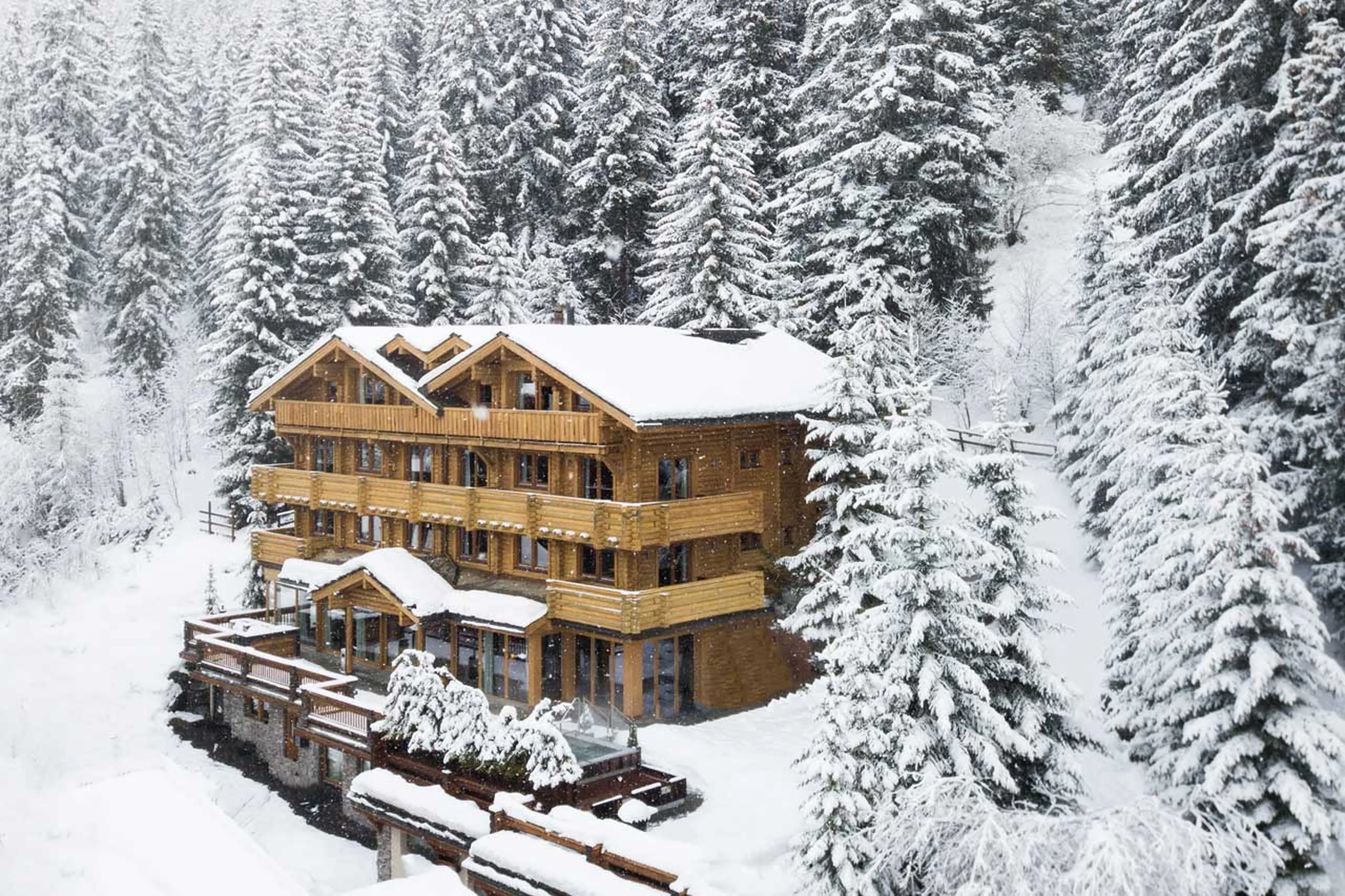 Exterior in Winter at the Lodge in Verbier