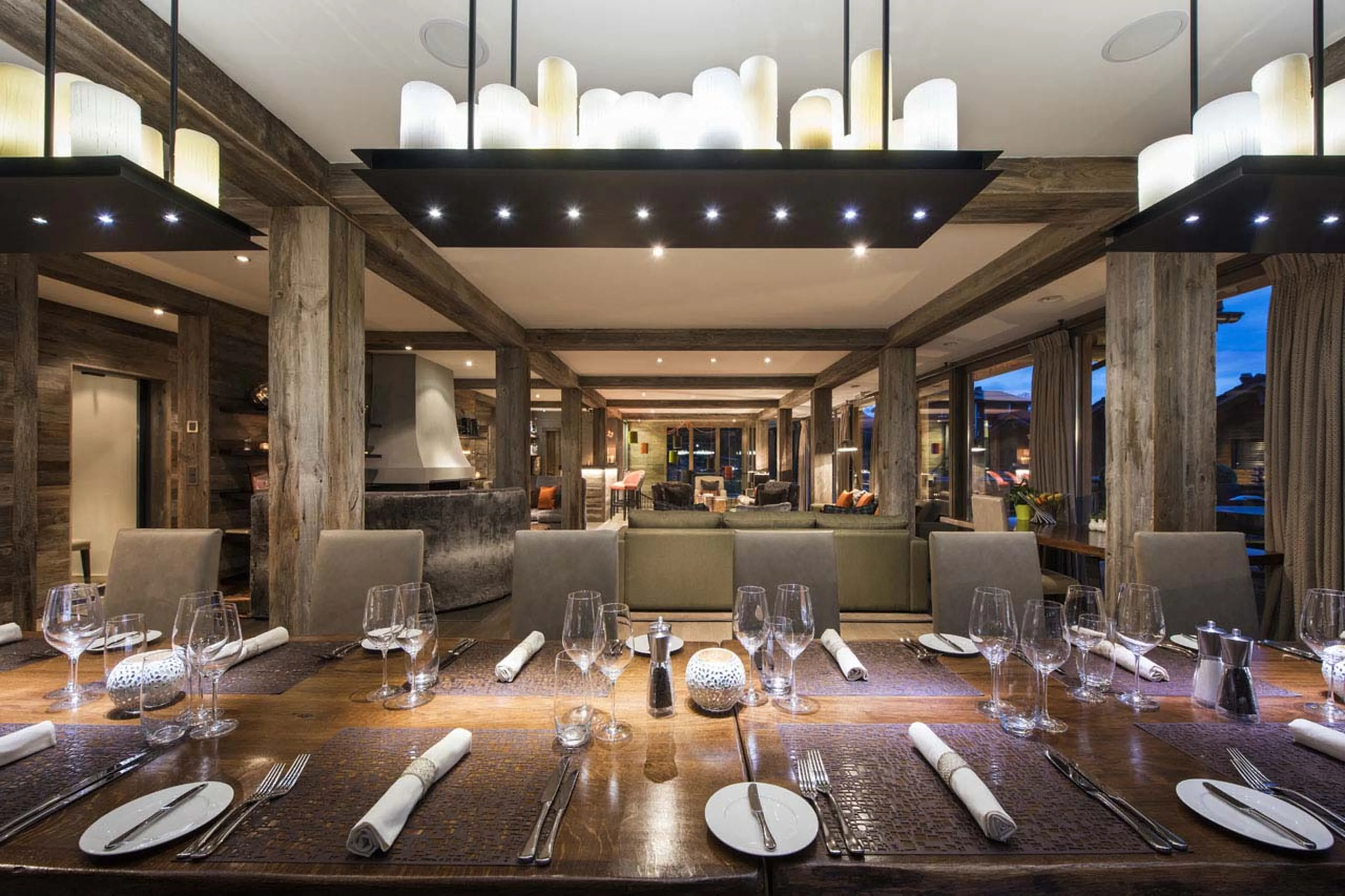 Dining room of The Lodge in Verbier