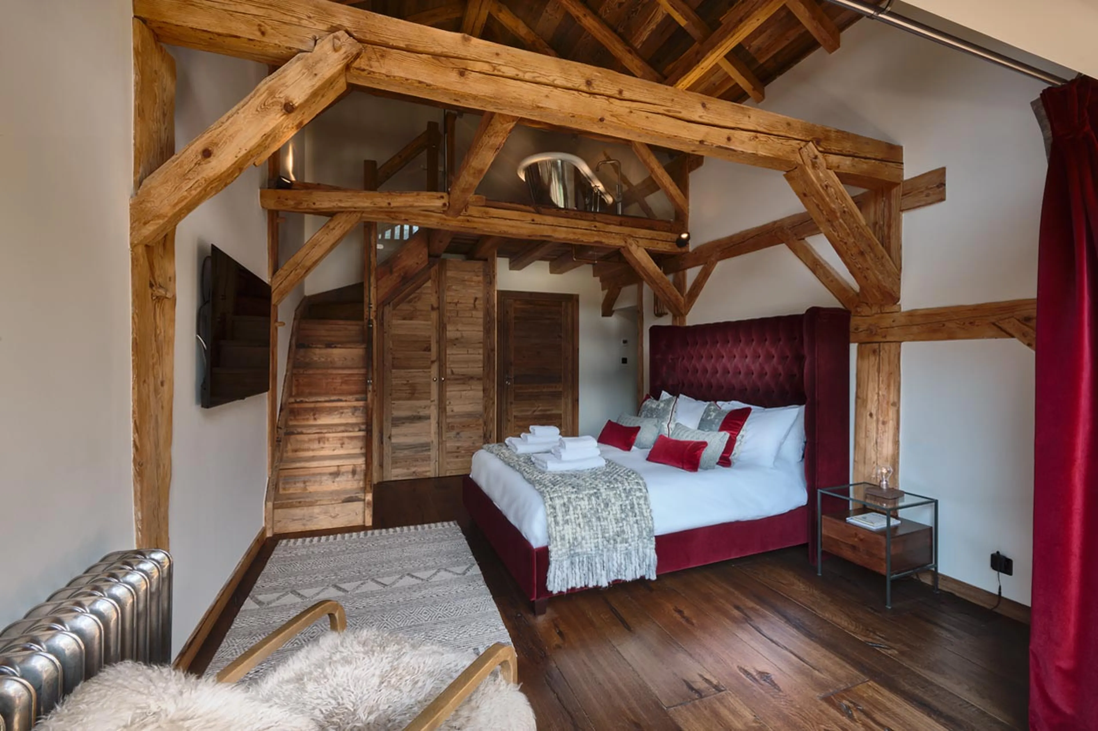 Bedroom one at The Old Macaroni in Morzine