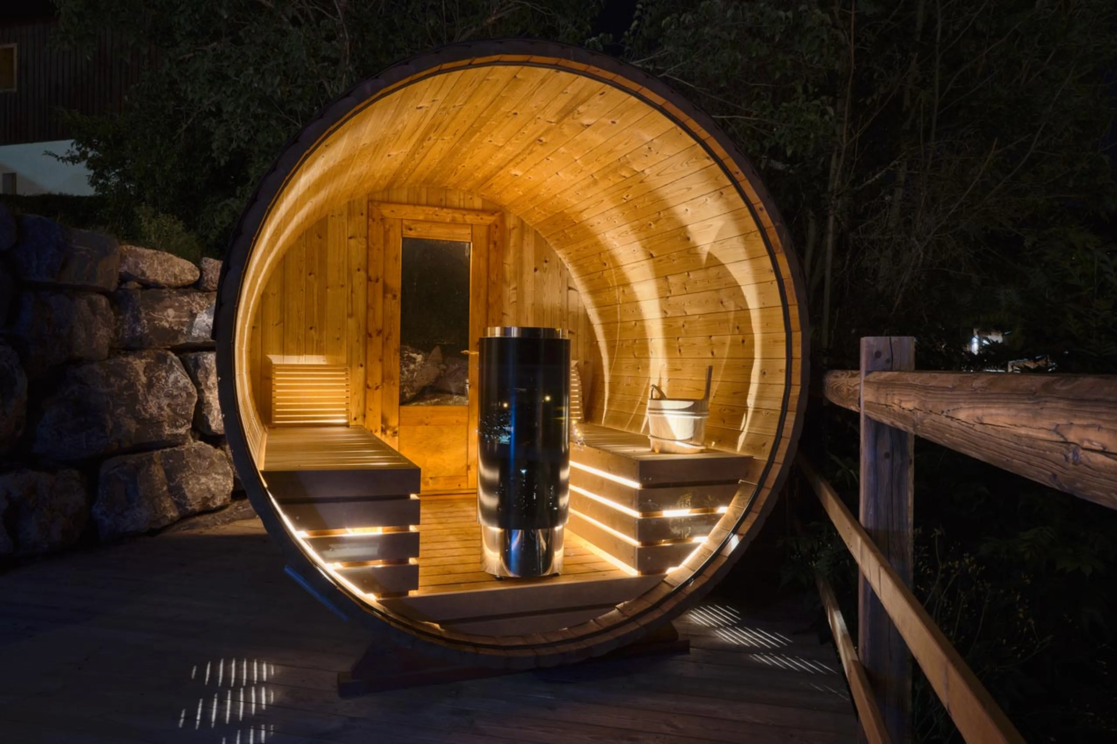 Barrel sauna at The Old Macaroni in Morzine