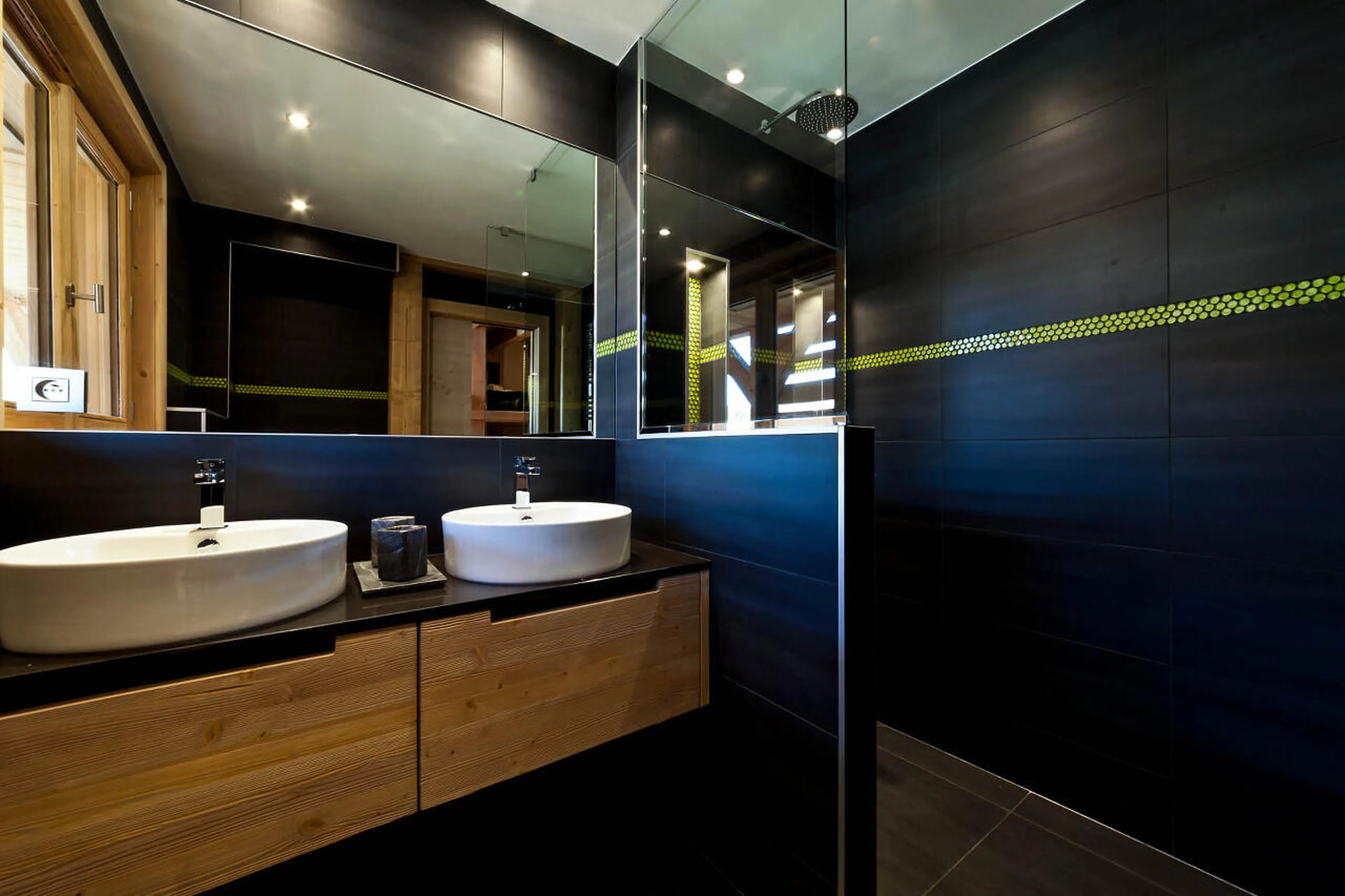 En-suite shower room to bunk bedroom in The Penthouse, Les Gets