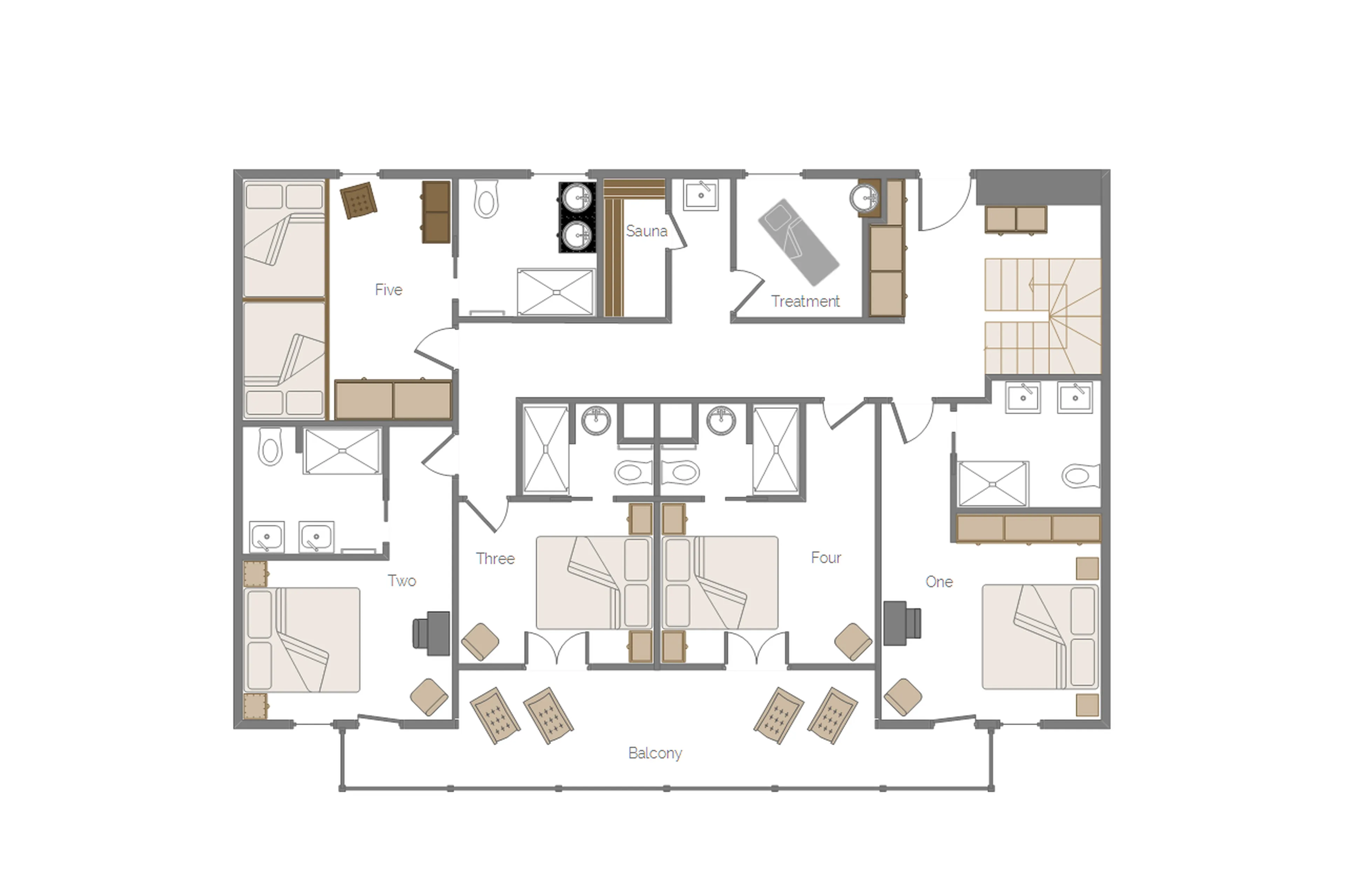Lower Level floor plan of The Penthouse, Les Gets