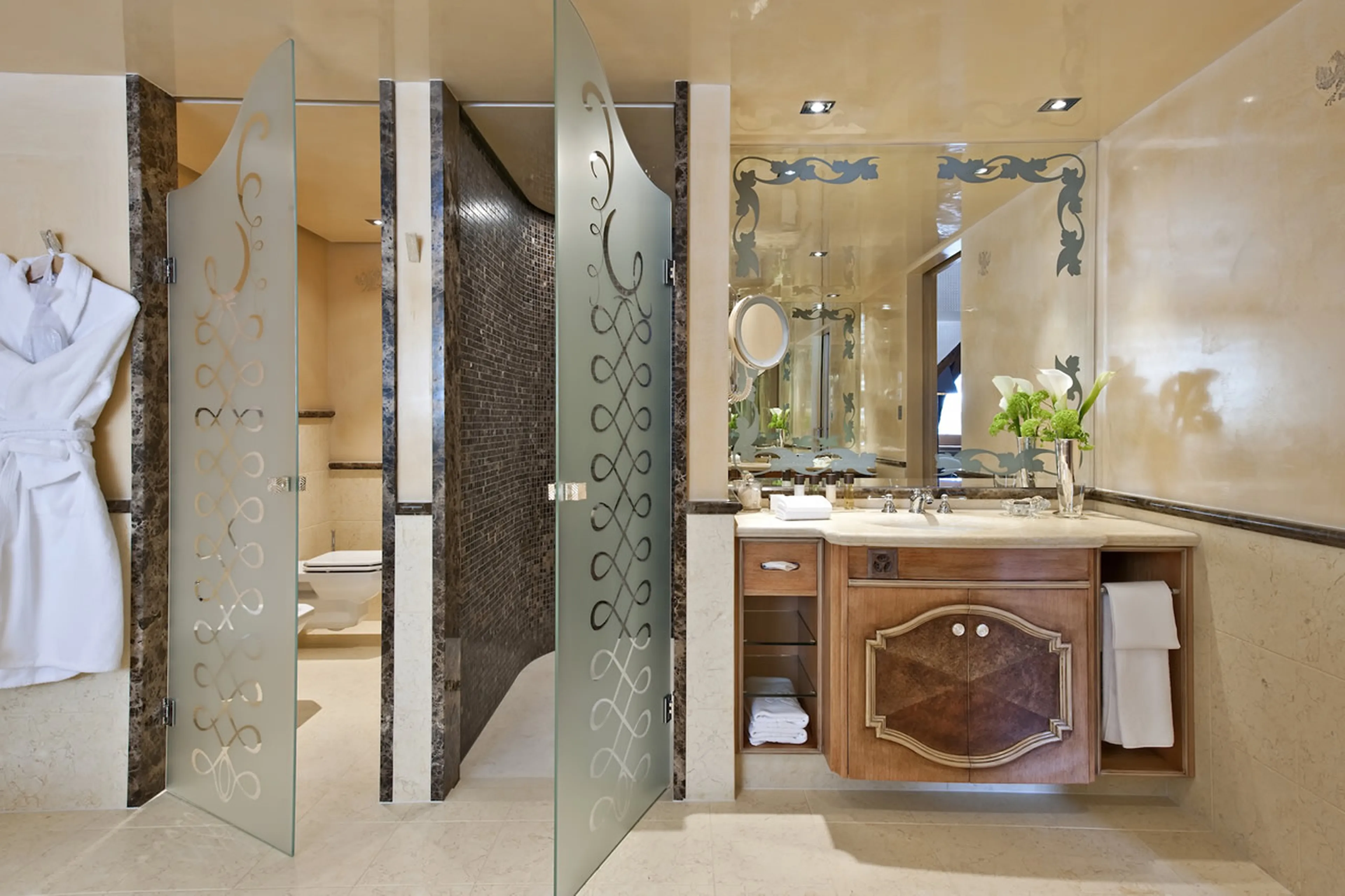 Master bathroom of The Penthouse in St Moritz