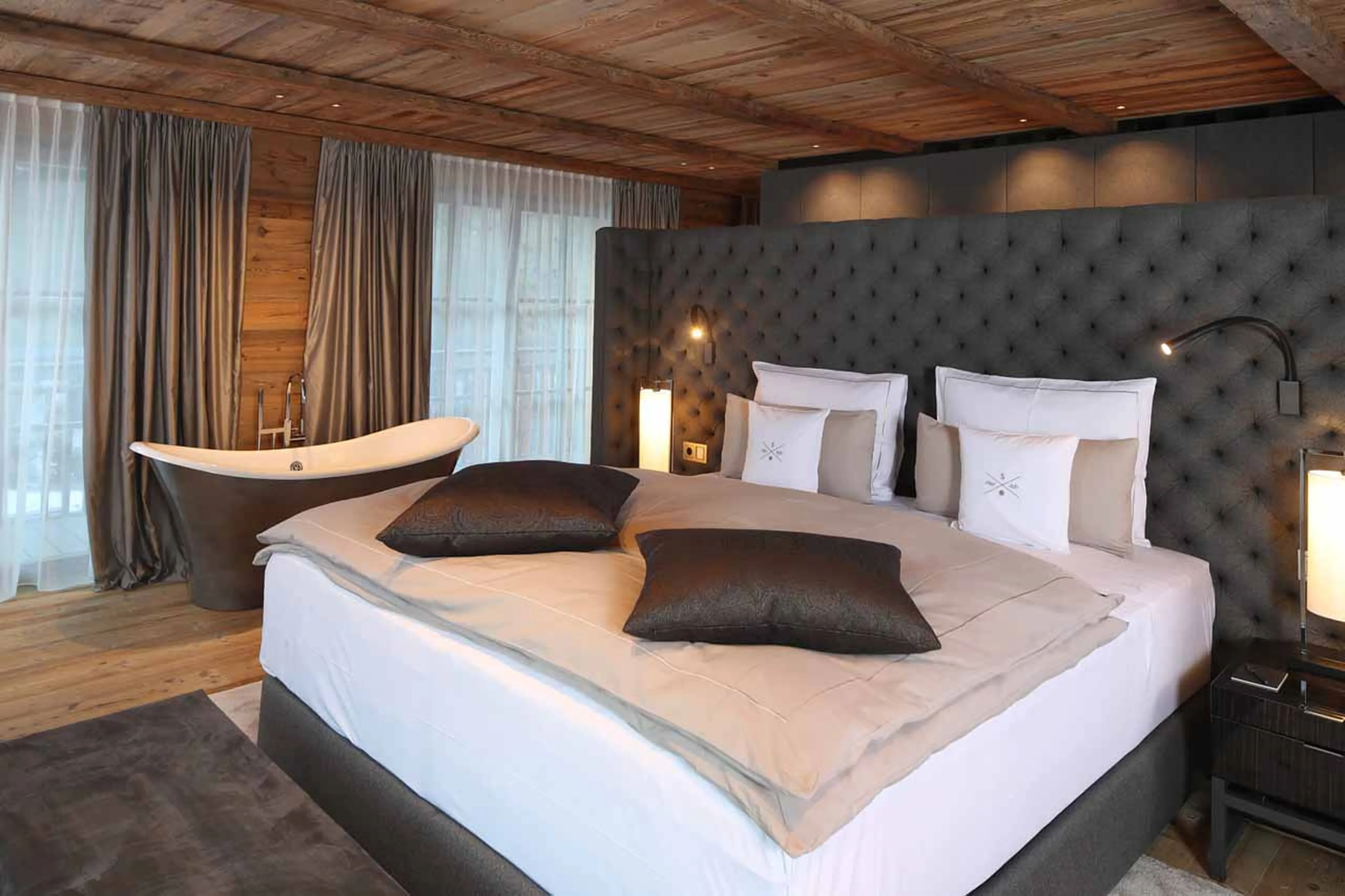 Bedroom one at Severins Residence in Lech