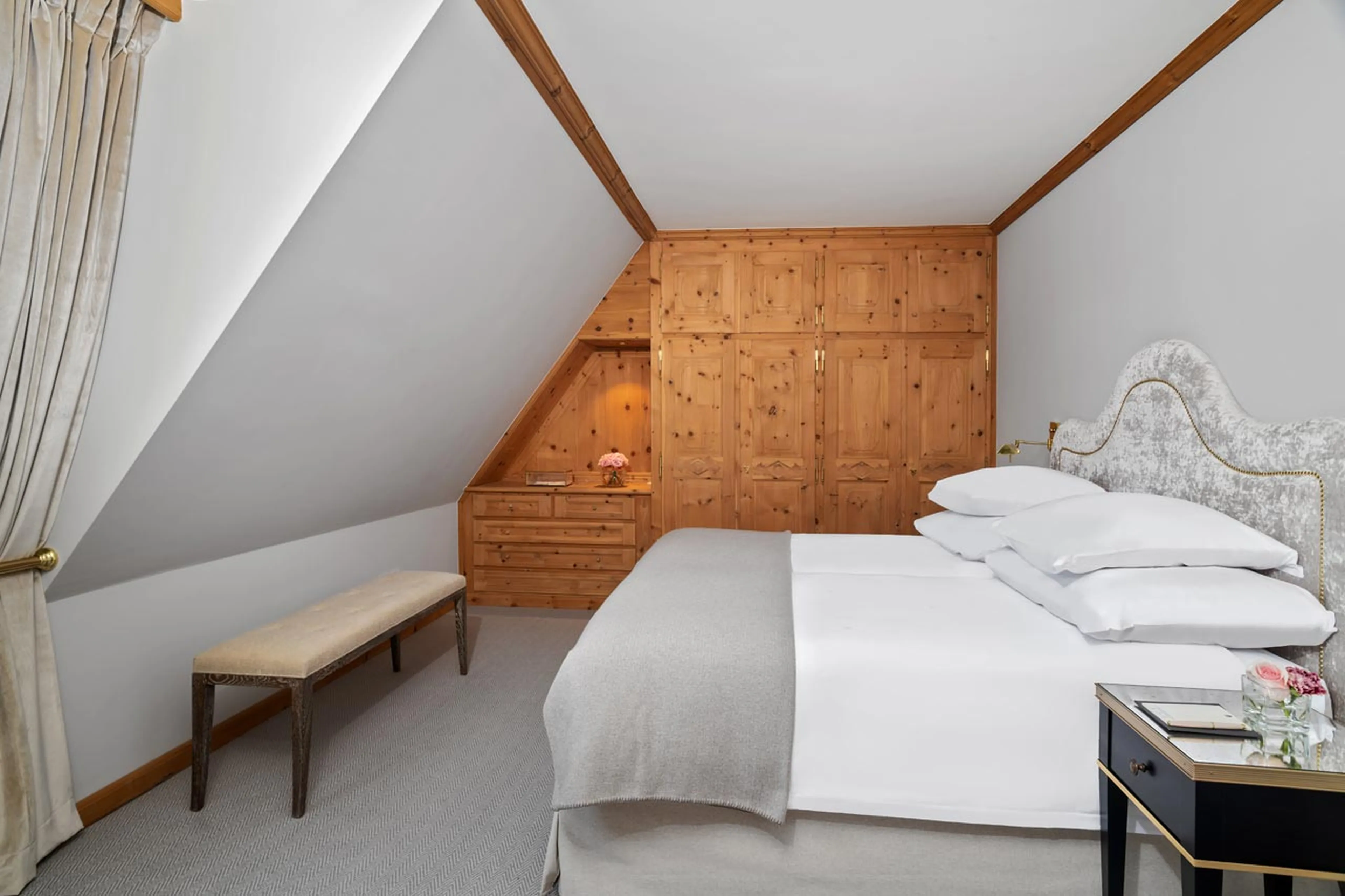 Bedroom two in The Tower Suite in St Moritz