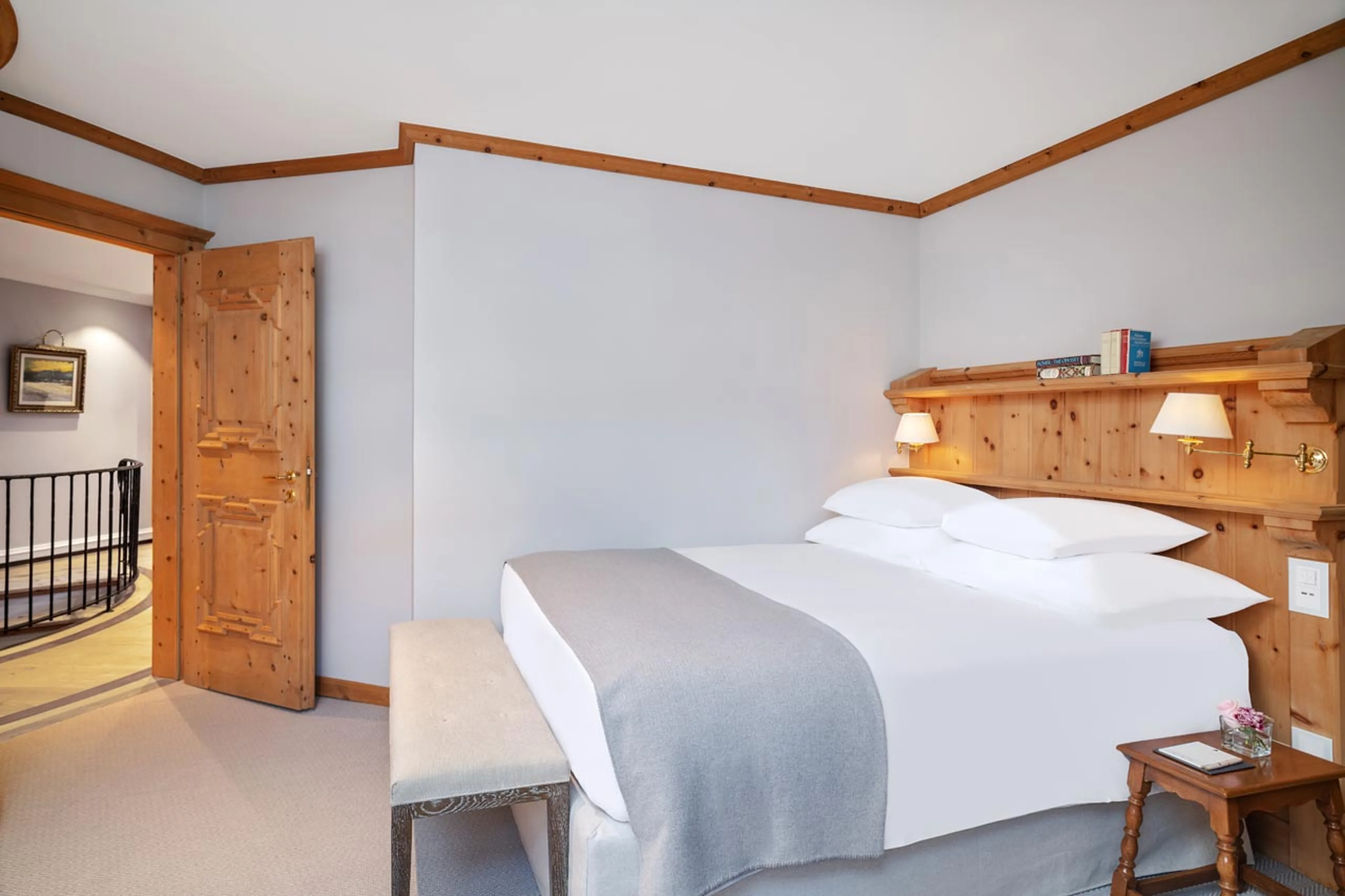 Bedroom four in The Tower Suite in St Moritz