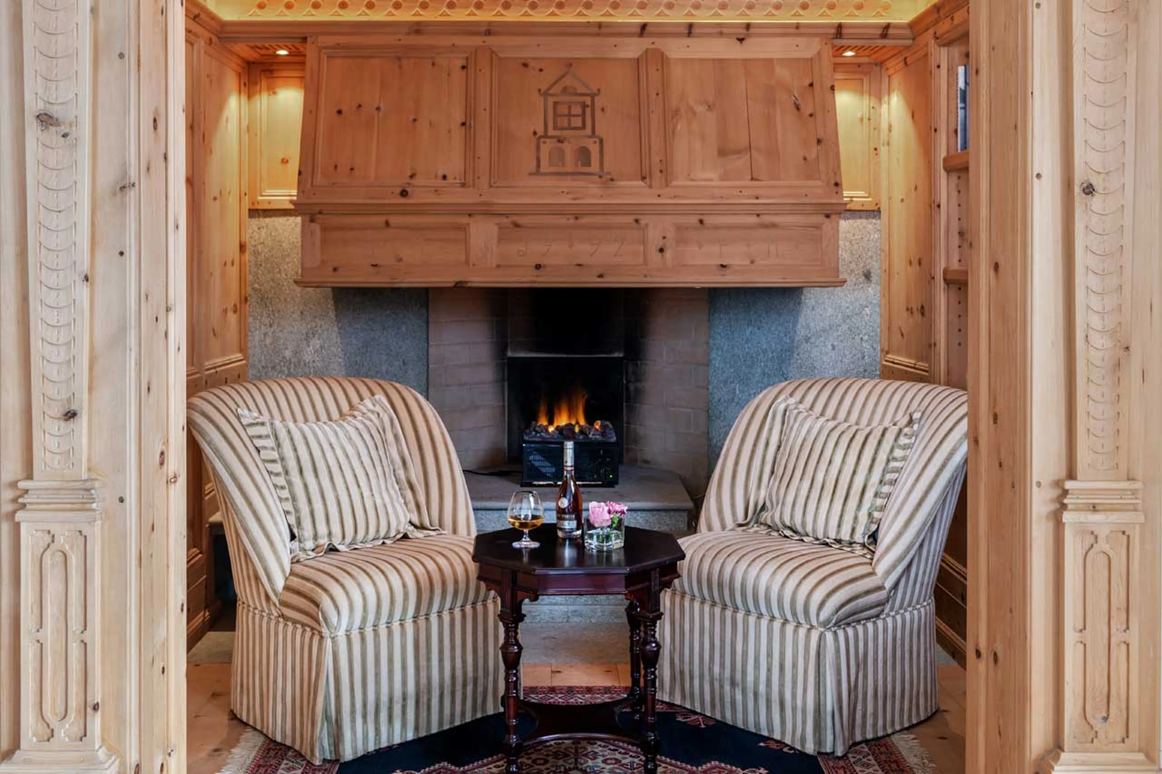 cosy snug in The Tower Suite in St Moritz