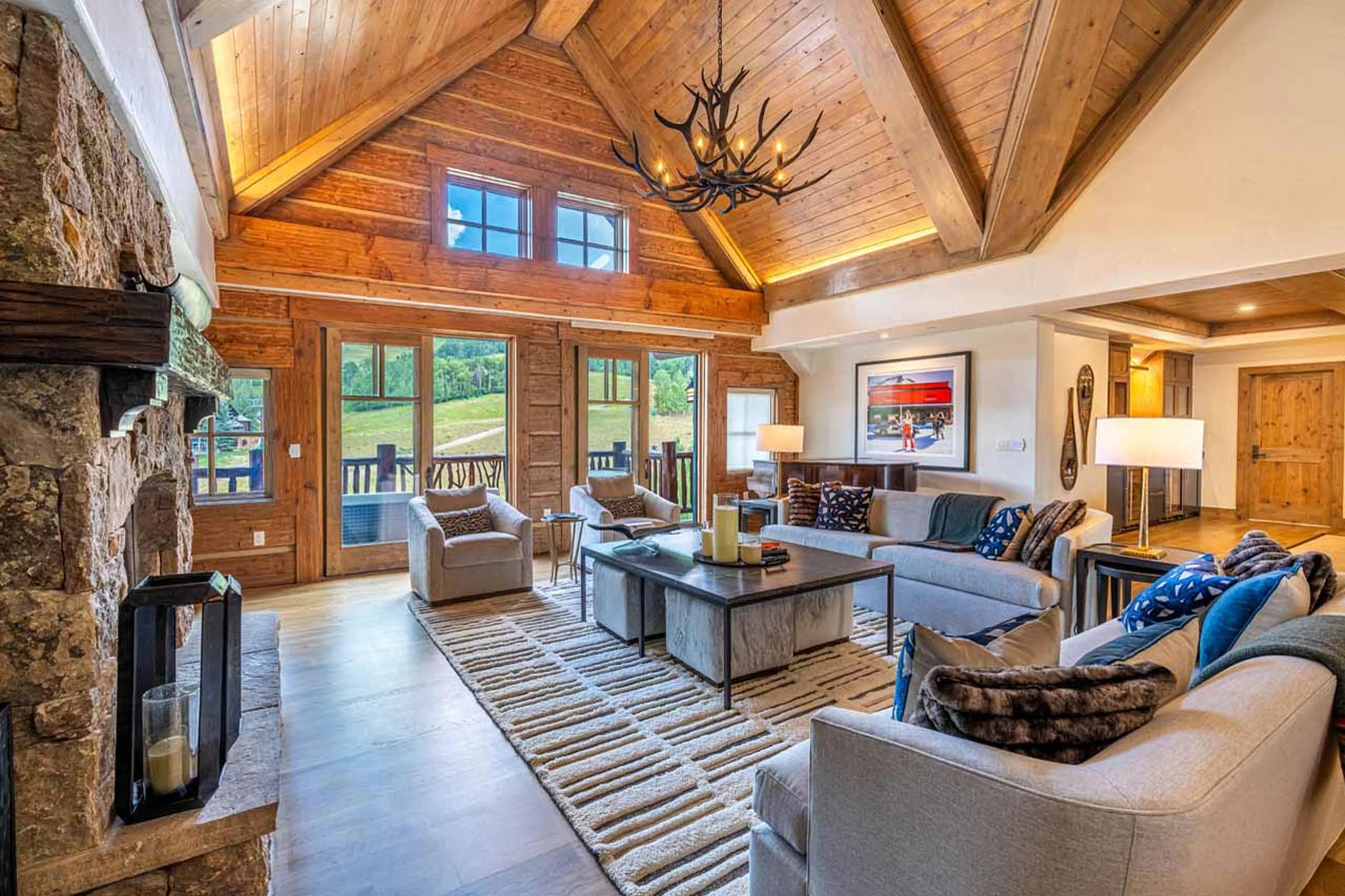 Living room with floor-to-ceiling windows