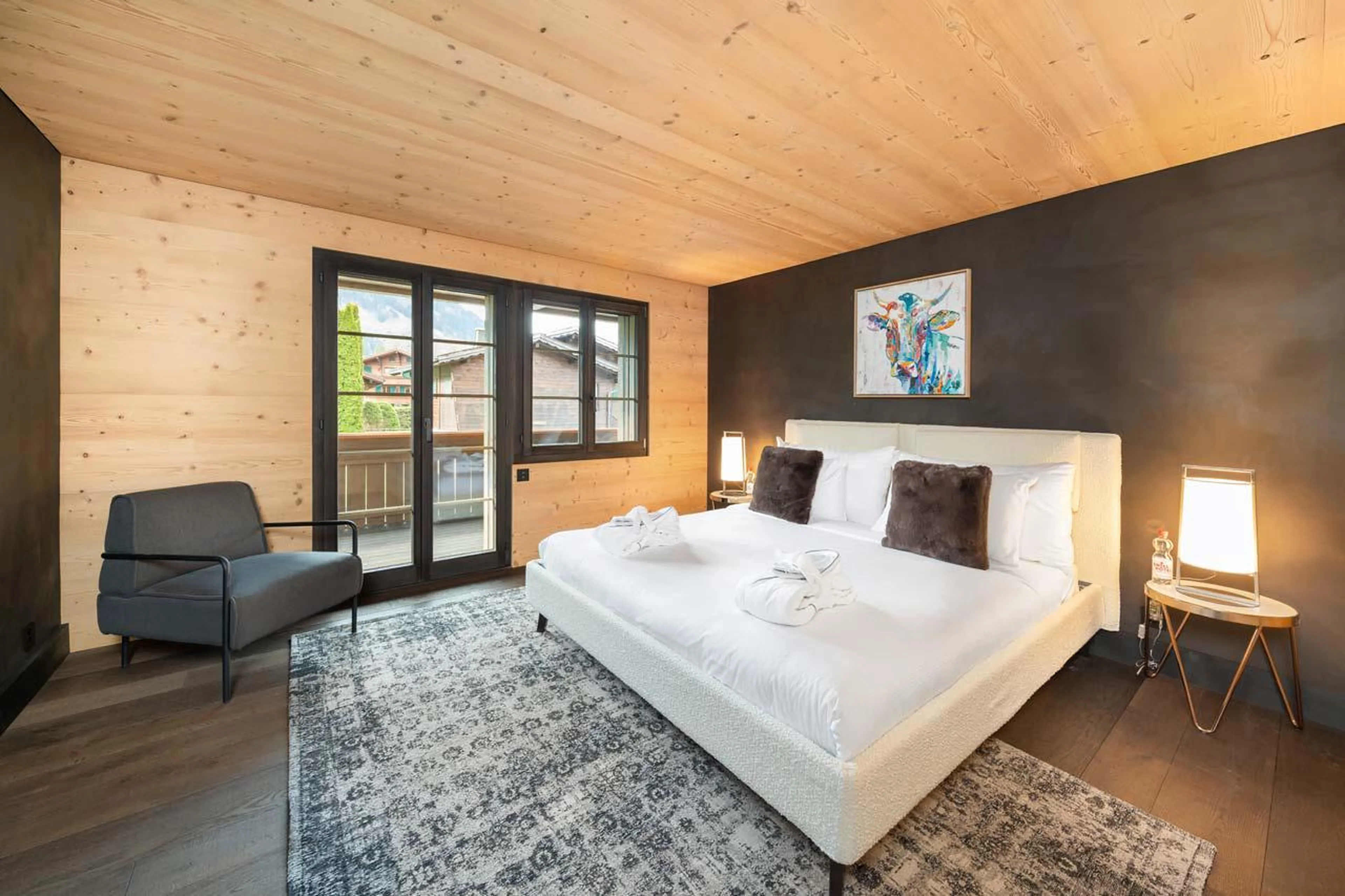 Double bedroom at Apartment Eggli in Gstaad