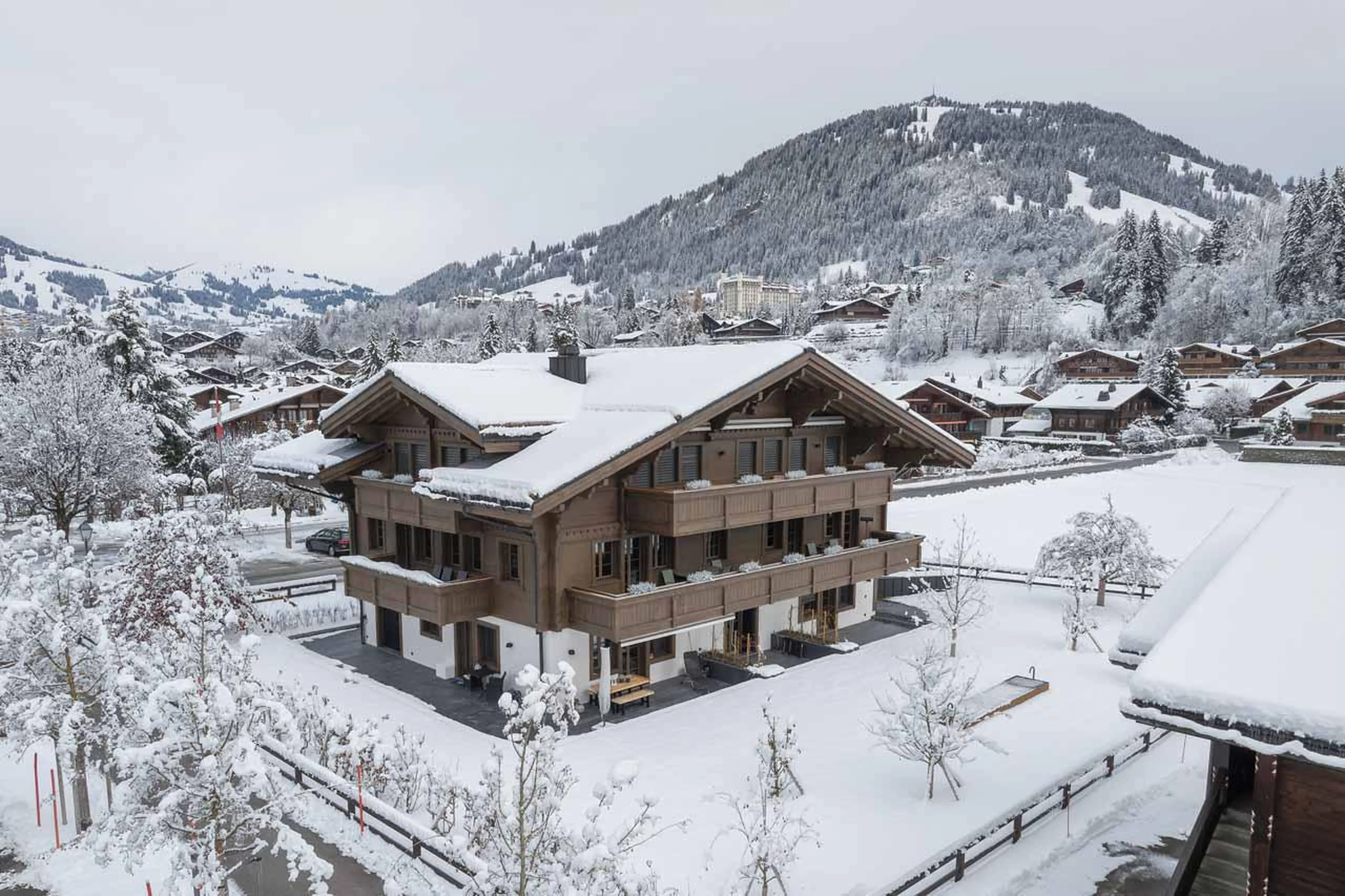 Traditional chalet exterior at Apartment Eggli in Gstaad