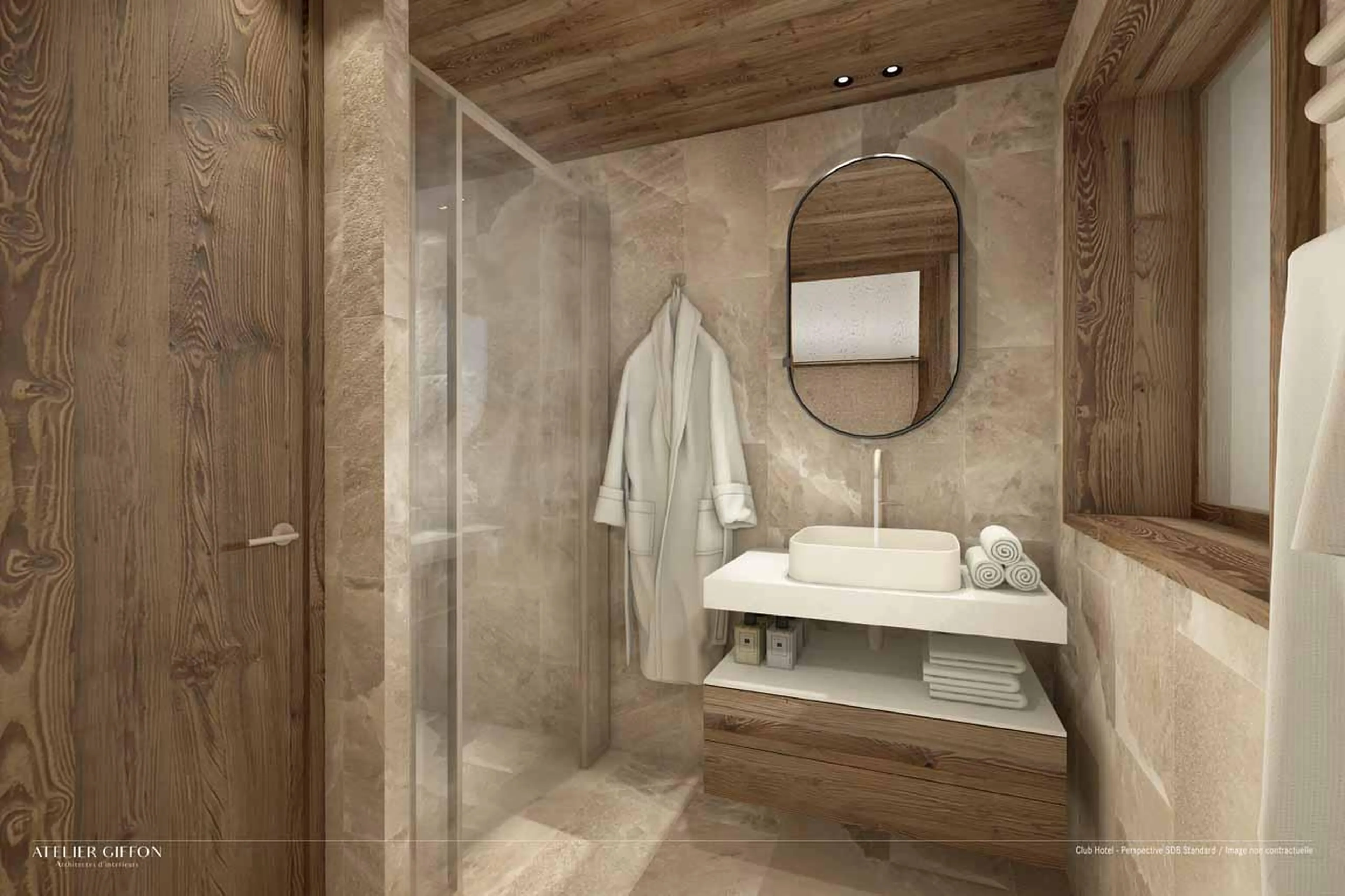 En-suite shower room in Atmosphere Apartment 401, Courchevel 1850