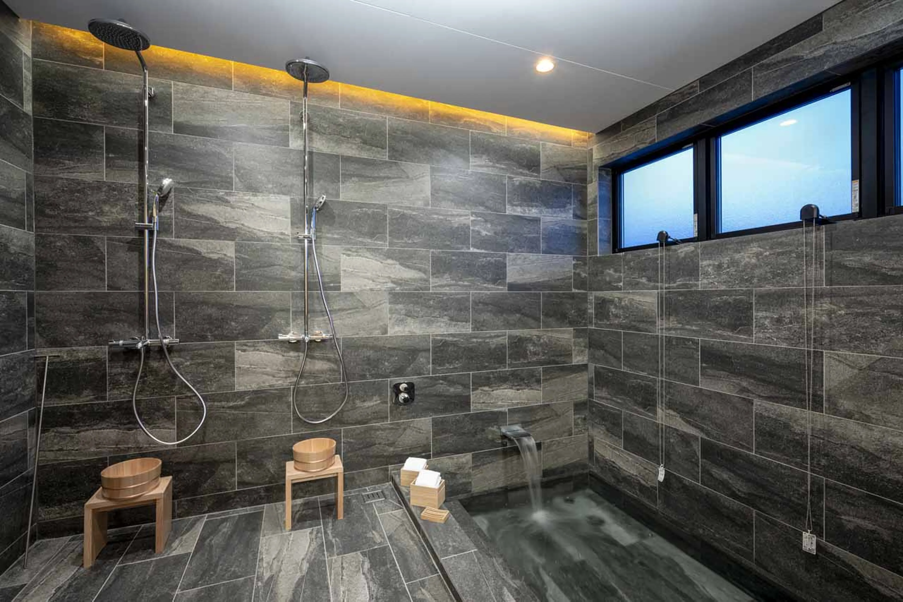 Spa shower at Tsurara Villa in Niseko