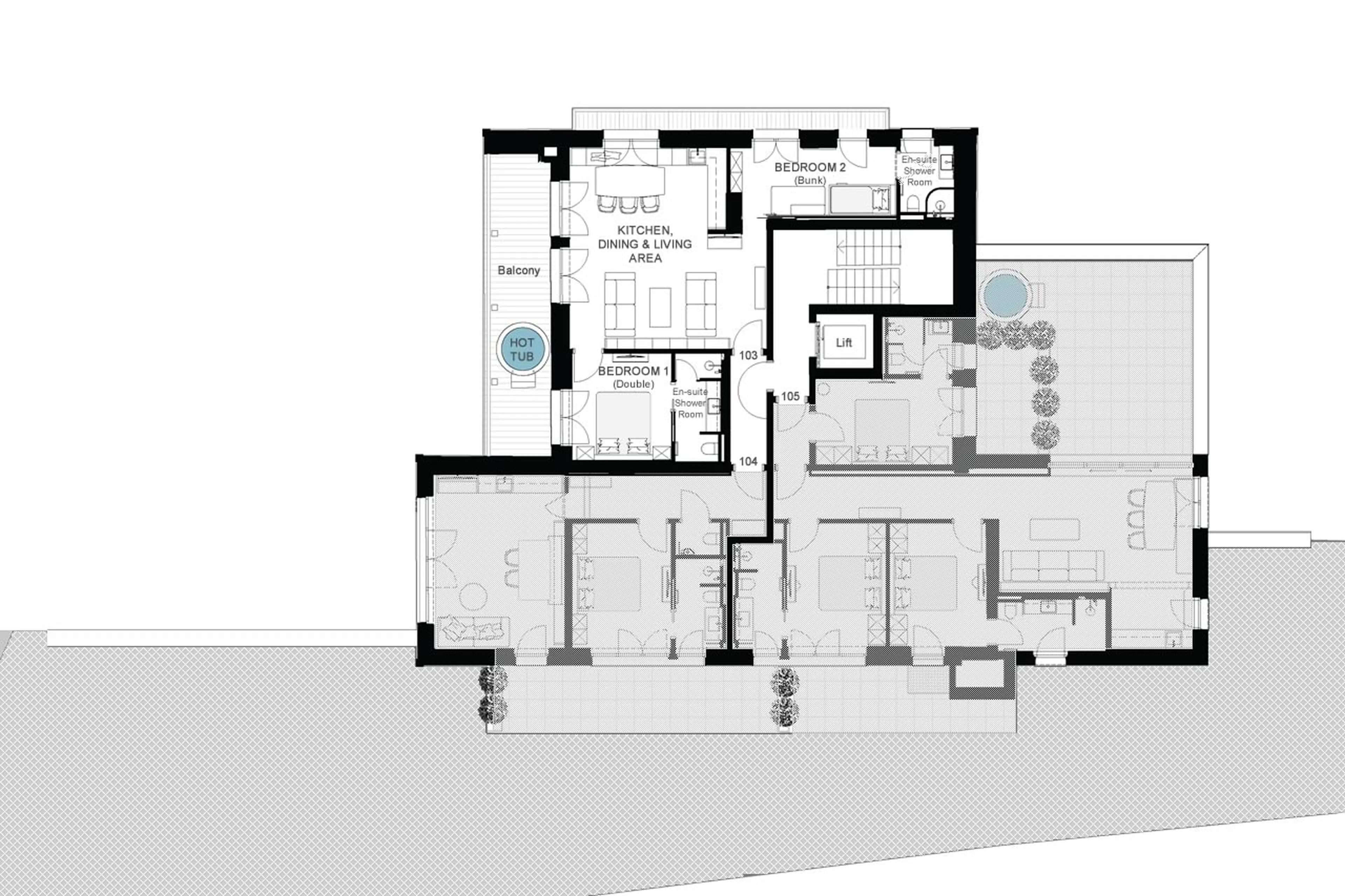 Floor plan of Apartment Ula Signature 103 in Lech