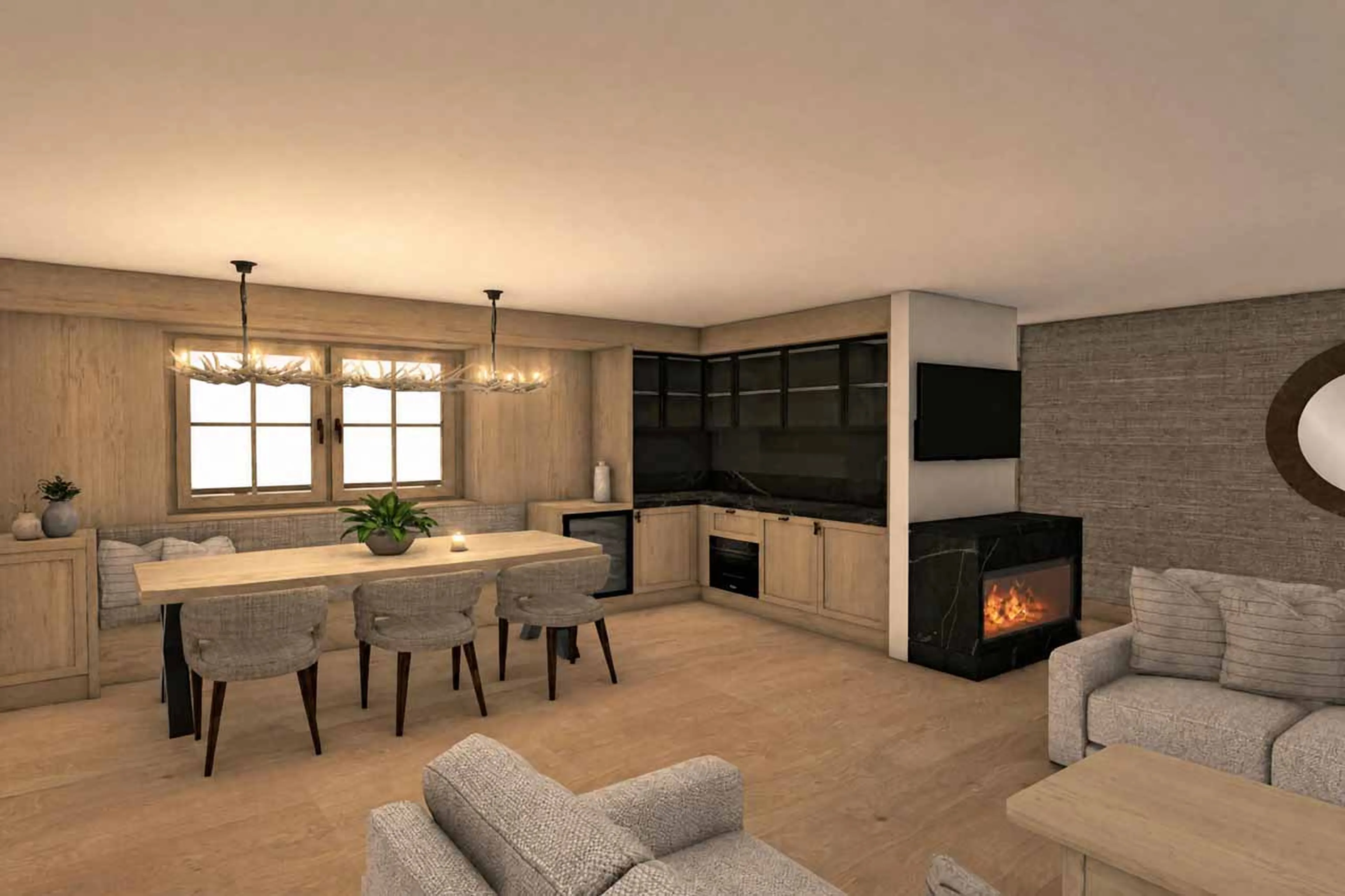 Living area at Ula Signature 103 in Lech