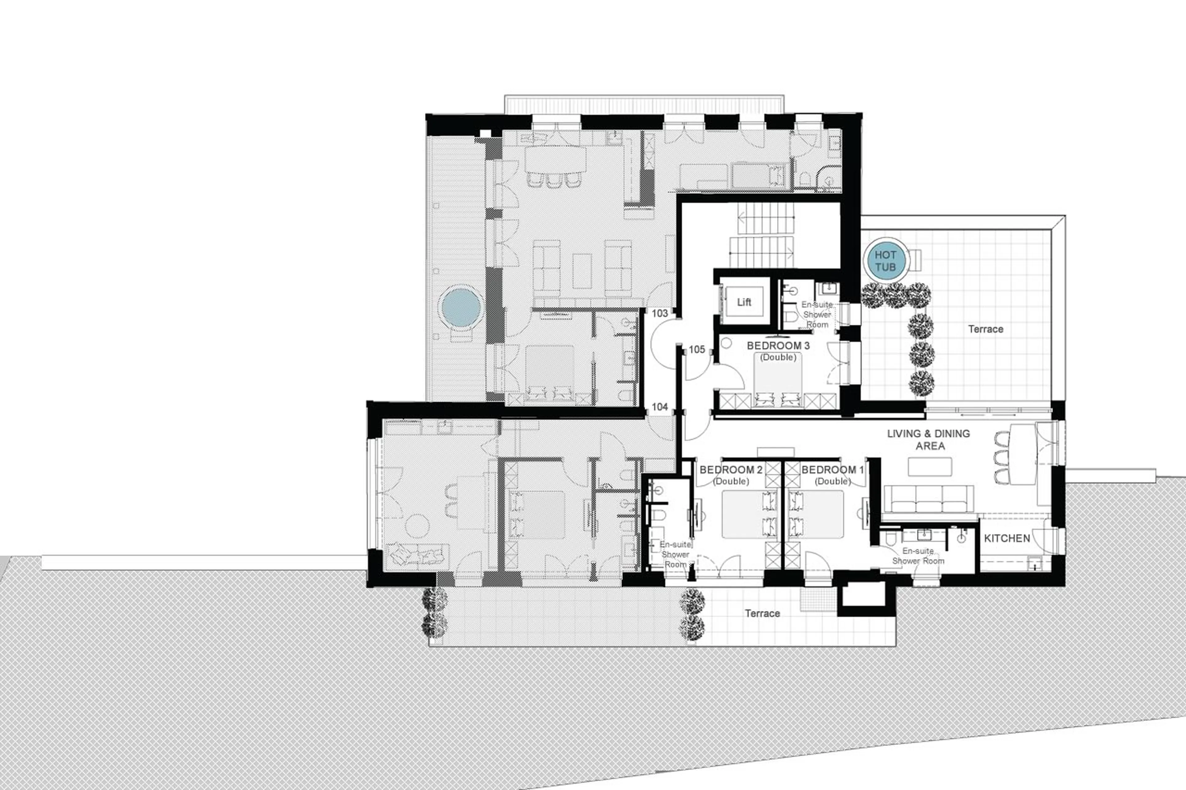 Floor plan of Apartment Ula Signature 105 in Lech