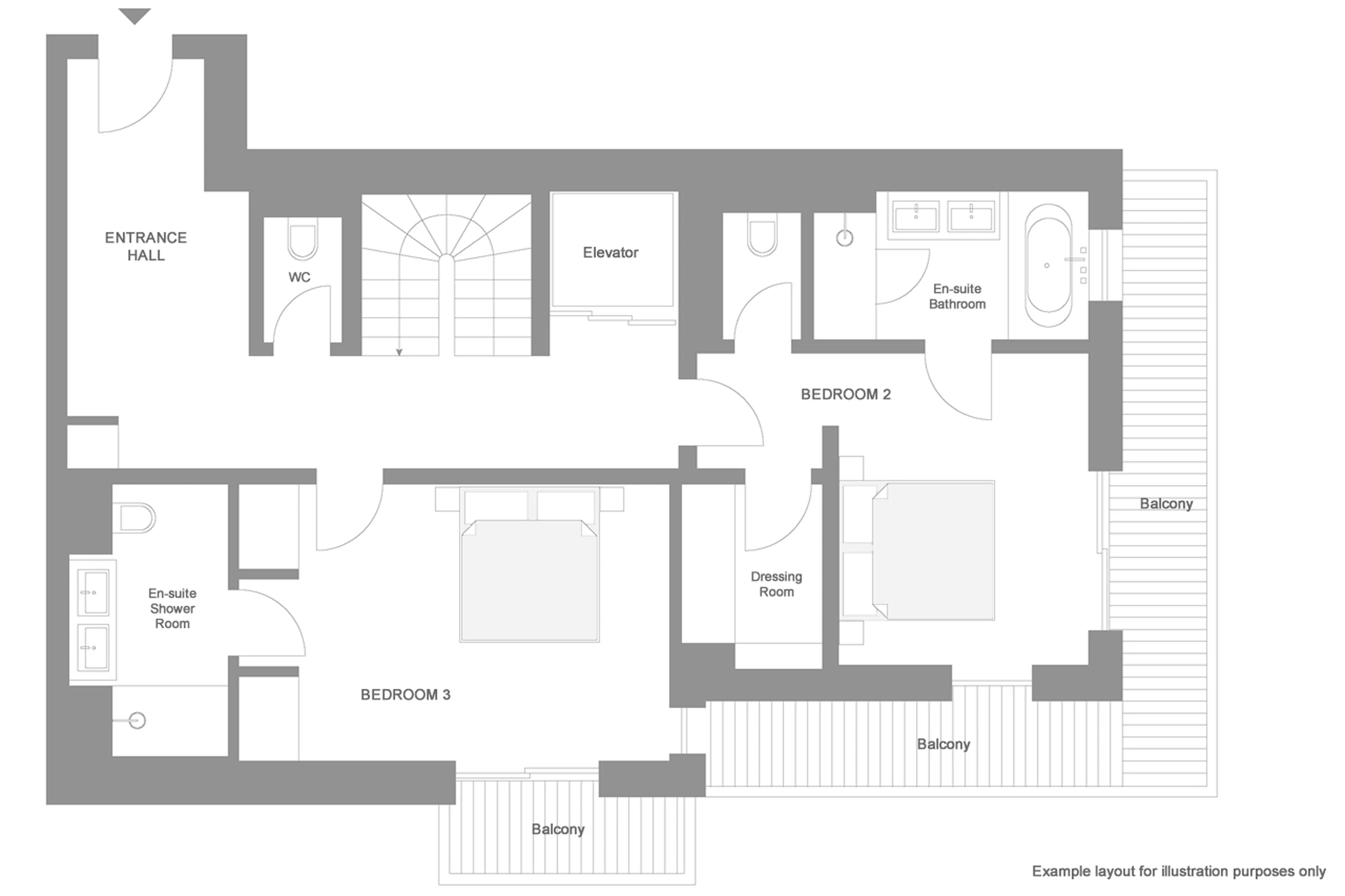 Level 0 floor plan example of Ultima Courchevel Grand Five-Bedroom Residence