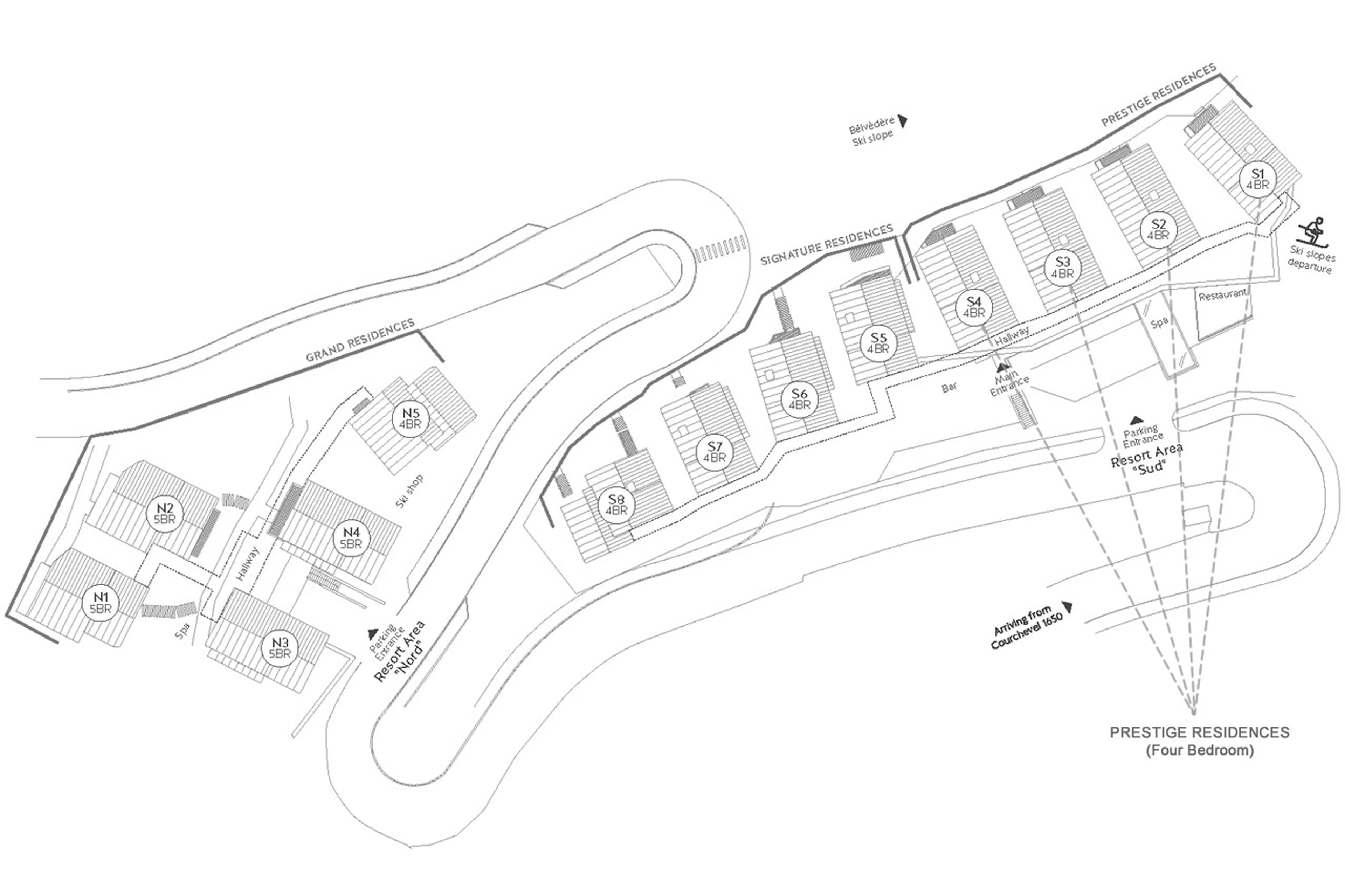 Layout of Ultima Courchevel in Courchevel 1650