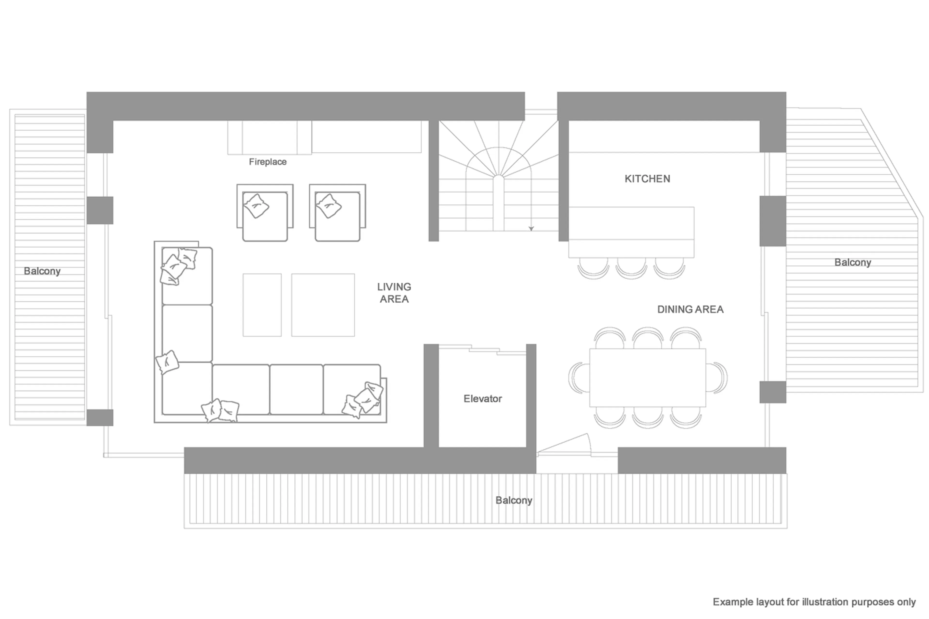 Level 3 floor plan for Ultima Courchevel Prestige Four-Bedroom Residences